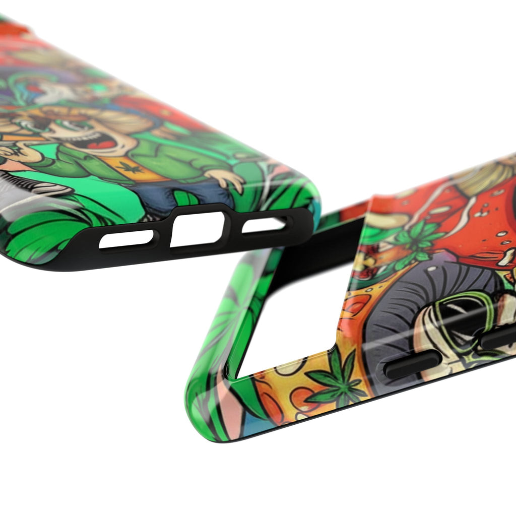 Vibrant Phone Case Featuring Funky Mushroom Art, Tough Cases, Trendy Accessories, Unique Gifts, Eclectic Style, Phone Protection Printify