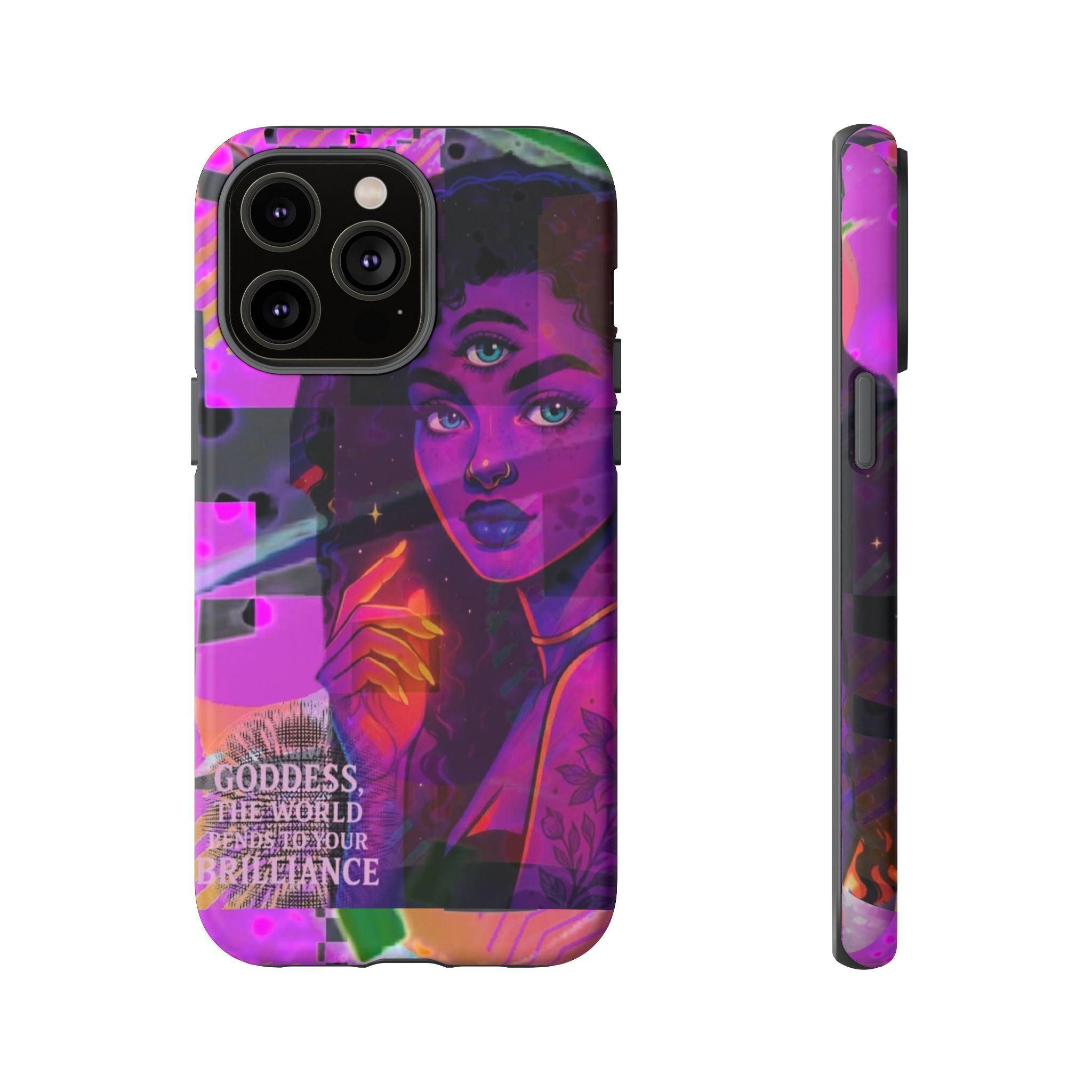 Third-Eye Goddess Phone Case — Neon Psychic Art iPhone Cover