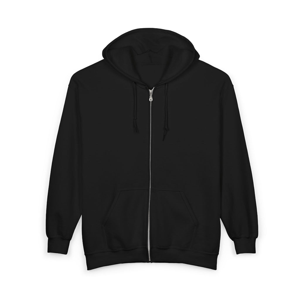 Illuminated Skull Zip Hoodie — All-Seeing Eye Graphic Back Printify