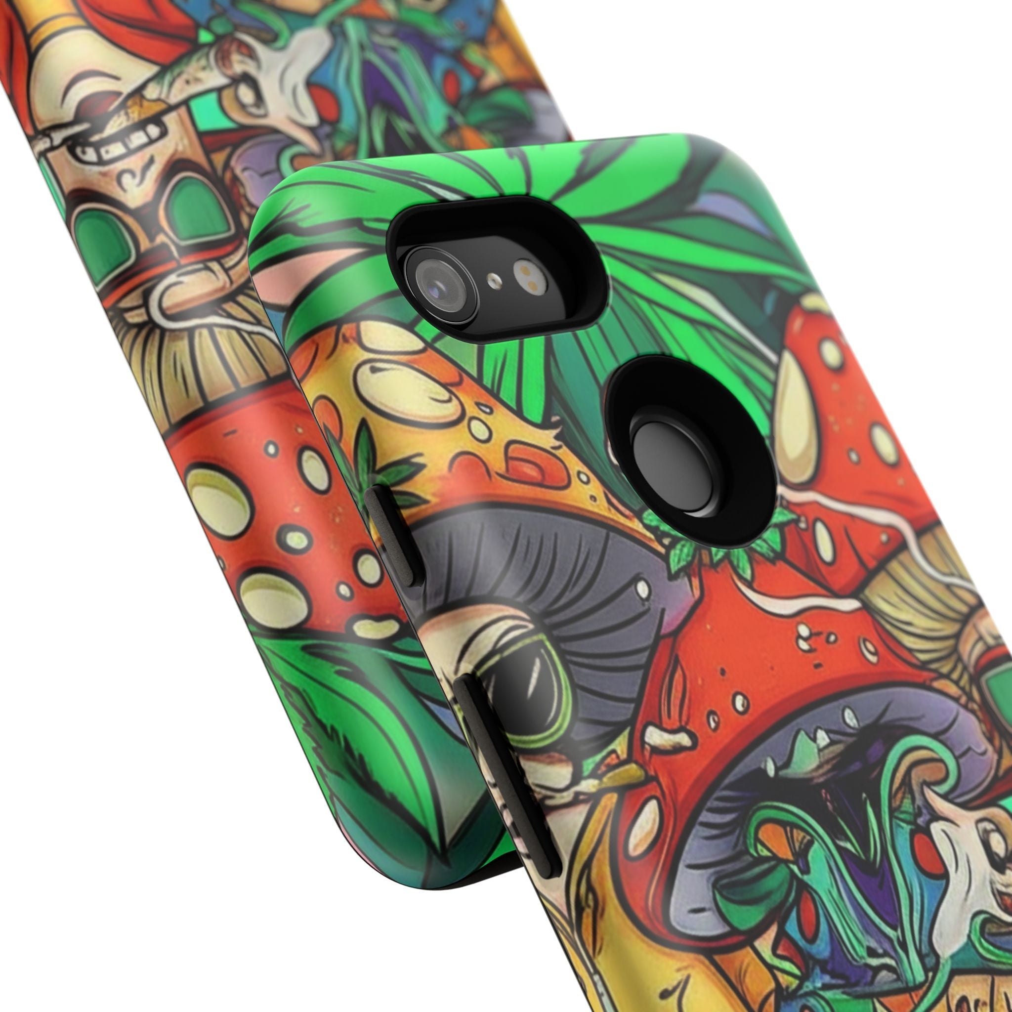 Vibrant Phone Case Featuring Funky Mushroom Art, Tough Cases, Trendy Accessories, Unique Gifts, Eclectic Style, Phone Protection Printify