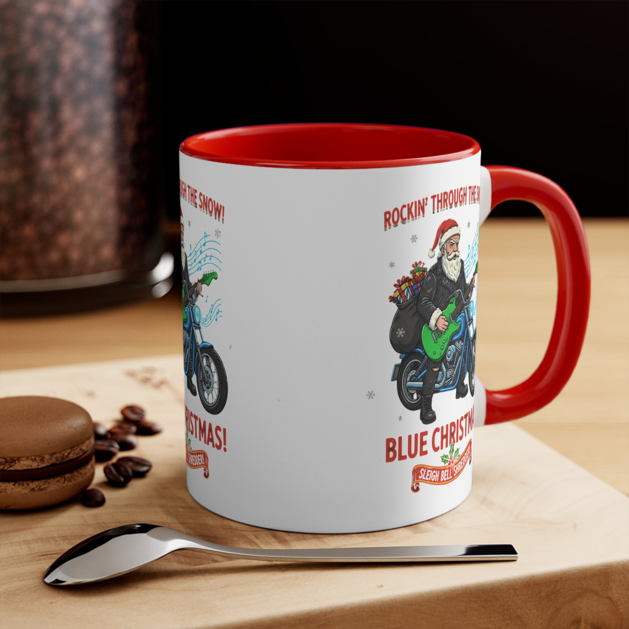 11oz Custom Accent Mug With Blue White Green White Red White Pink White