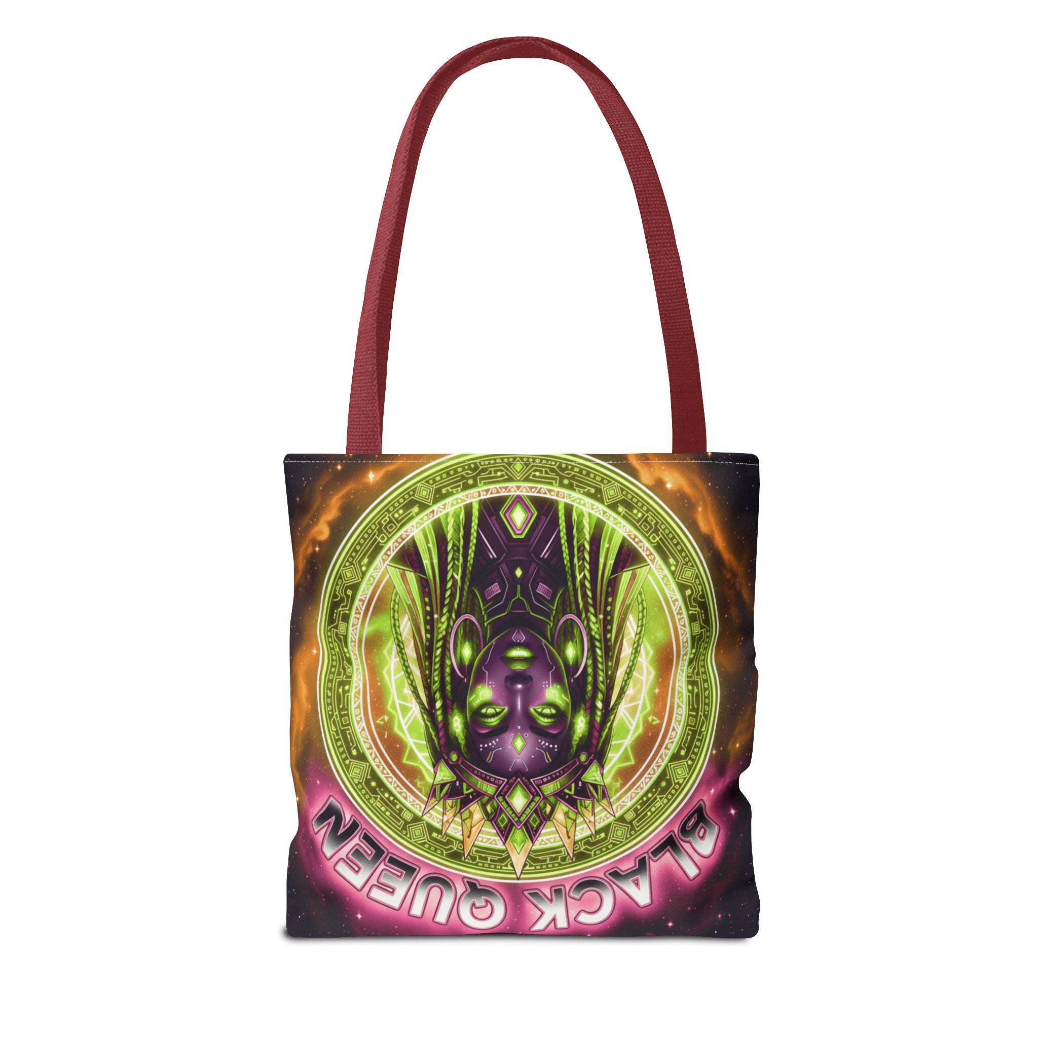 Black Queen Art Tote Bag — Afrocentric Cosmic Portrait Tote🎁🎁