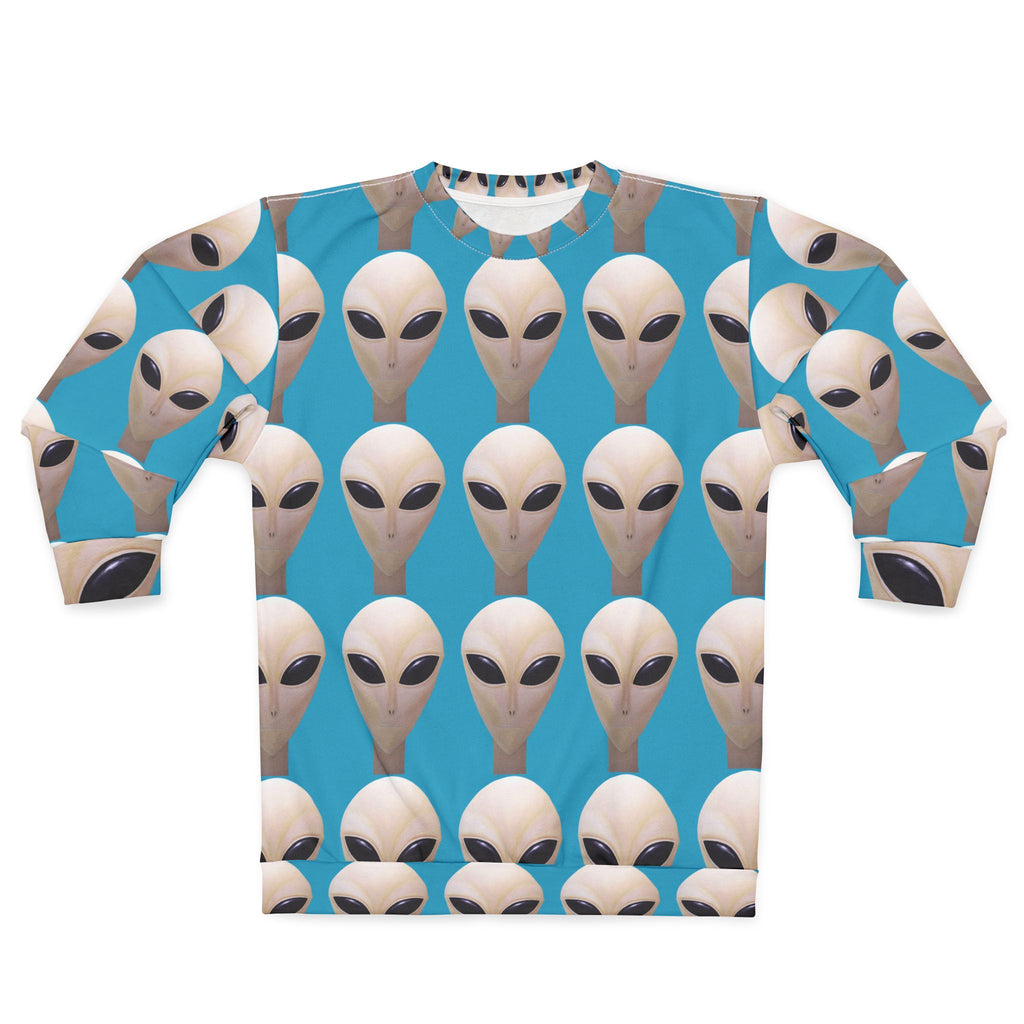 Alien Face Sweatshirt — Retro Extraterrestrial Graphic Crewneck