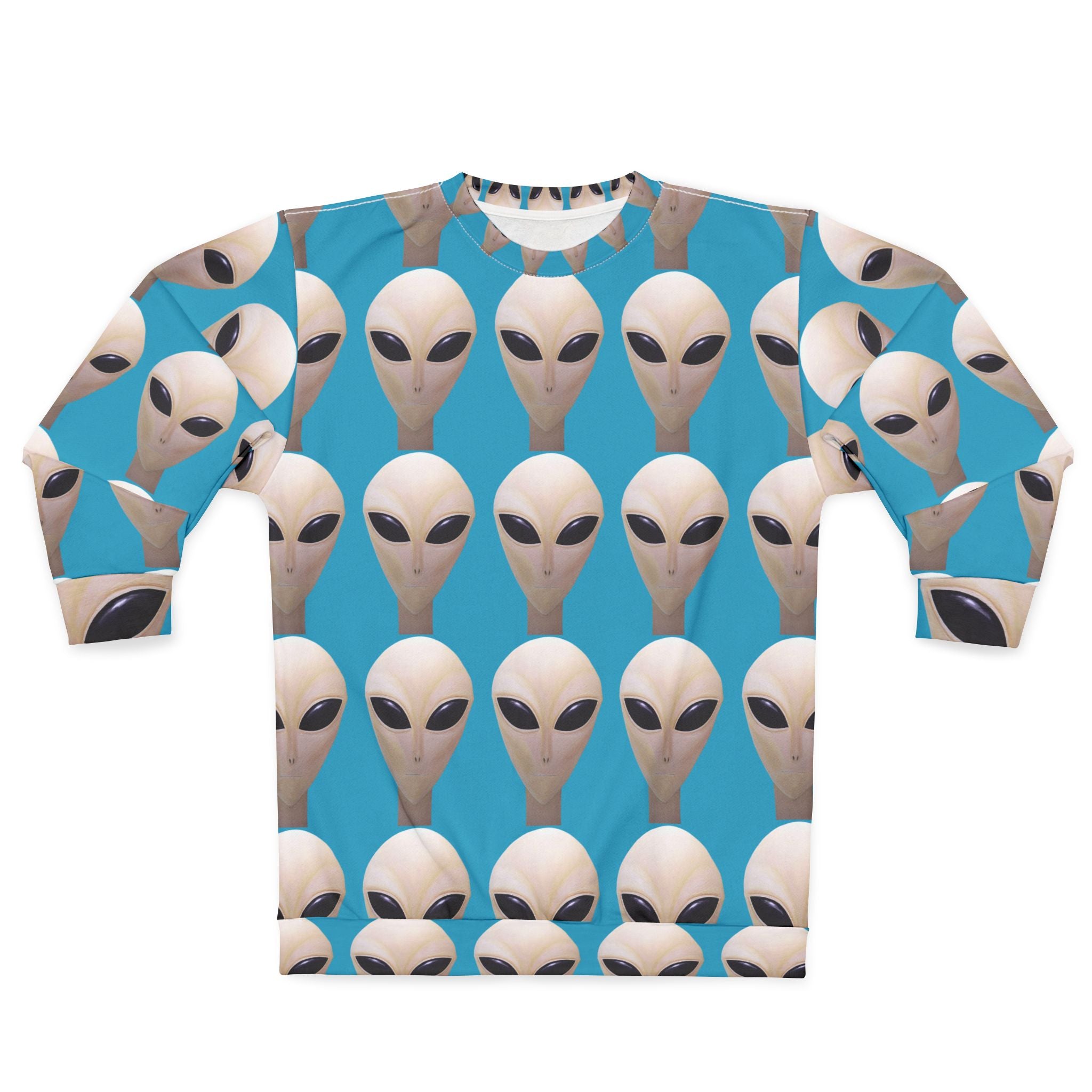 Alien Face Sweatshirt — Retro Extraterrestrial Graphic Crewneck