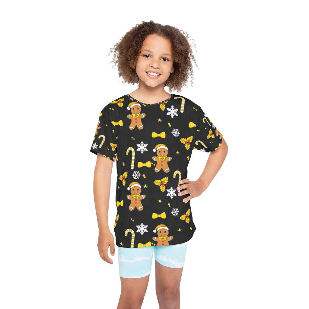 Kids Jersey — Festive Gingerbread & Candy Christmas All-Over Print