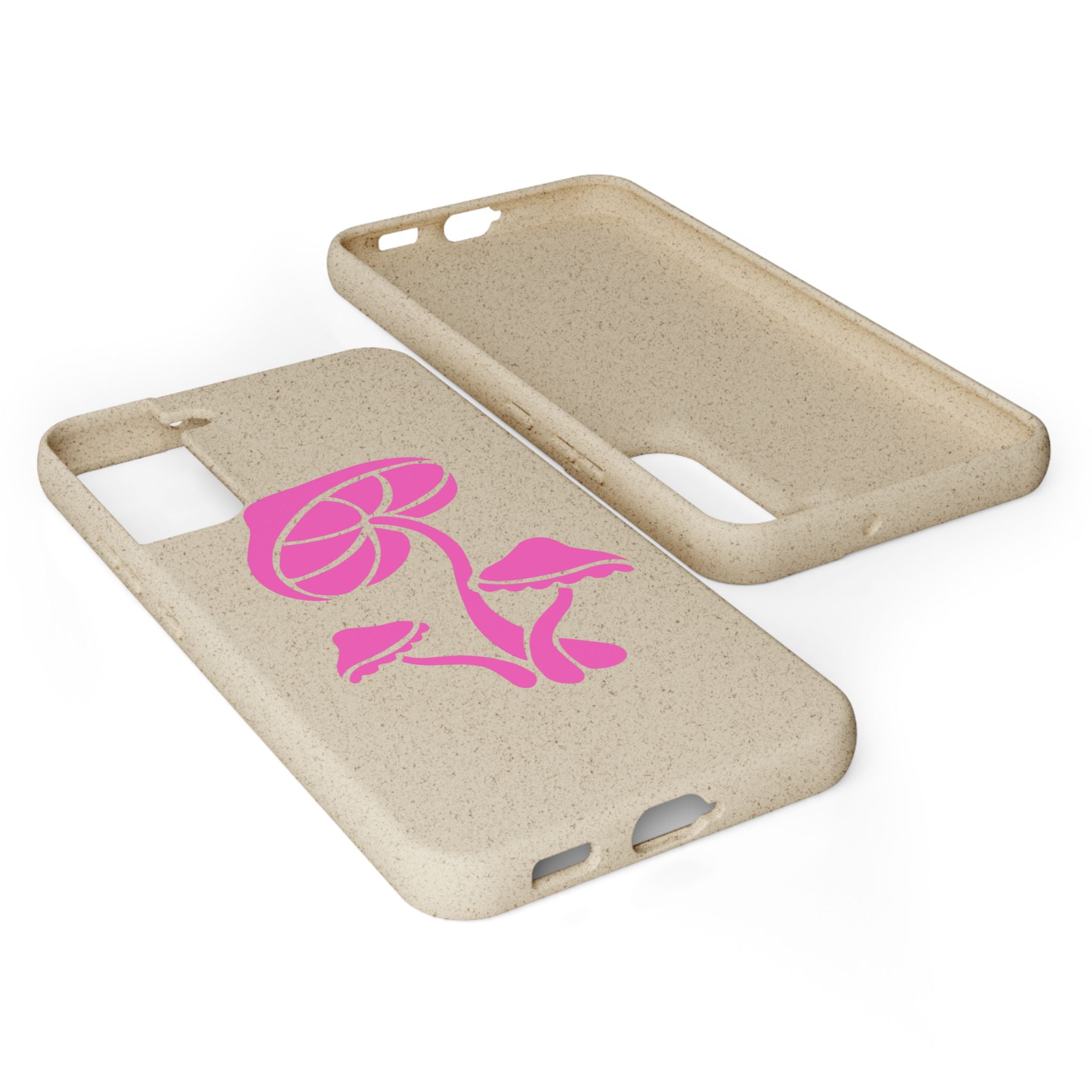 Eco-Friendly Phone Case with Pink Mushroom Design, Biodegradable Phone Cover, Sustainable Gift for Nature Lovers, Earth Day Gift, Cute Phone