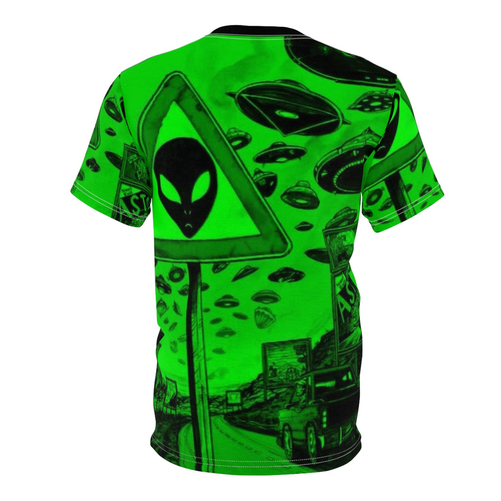 👽 Alien Utopia Signal — All-Over Print Tee Printify