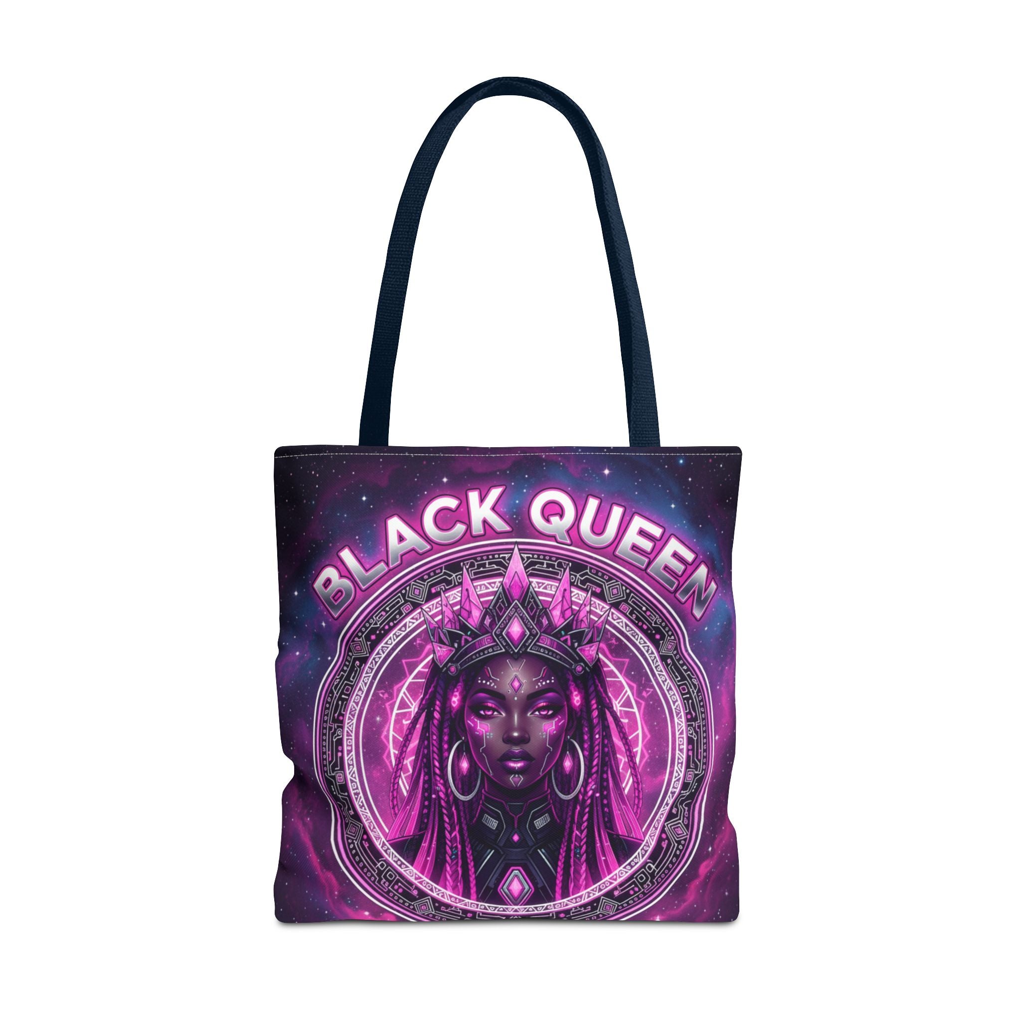 Black Queen Art Tote Bag — Afrocentric Cosmic Portrait Tote🎁🎁