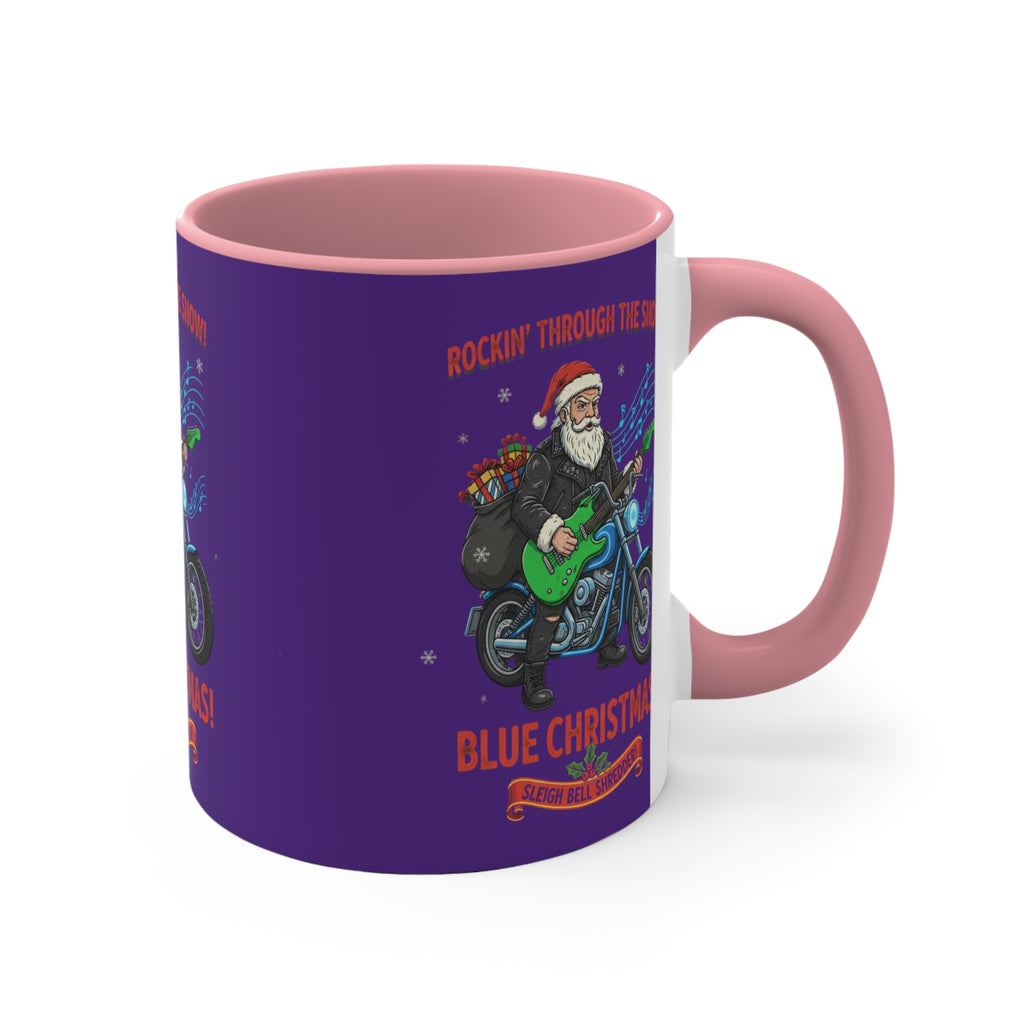 11oz Accent Mug With Custom Artwork In Blue And White Green And White Red And White Pink And White Ceramic