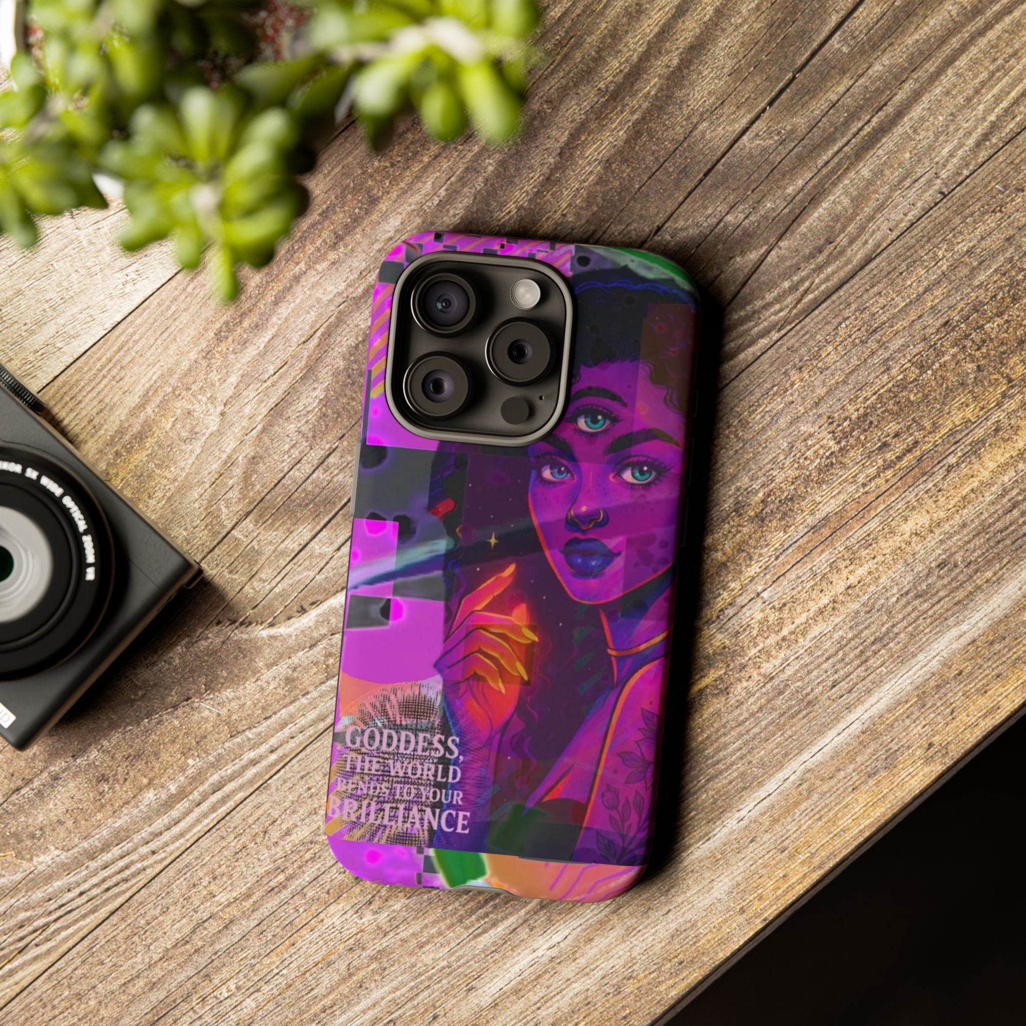 Third-Eye Goddess Phone Case — Neon Psychic Art iPhone Cover