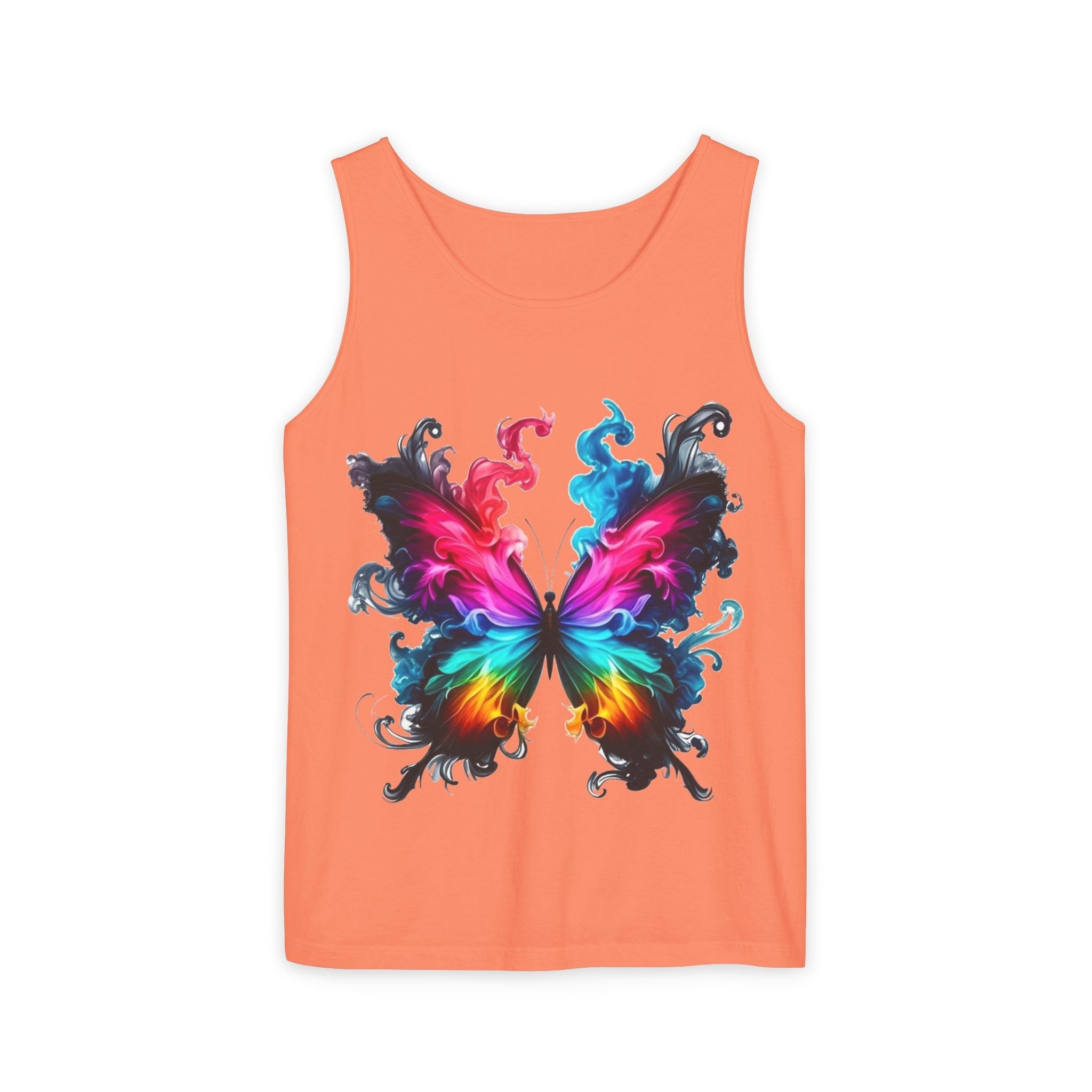 Vibrant Butterfly Design Unisex Tank Top | Colorful Summer Sleeveless Shirt, Gift for Nature Lovers, Festival Wear, Eco-Friendly Fashion Printify