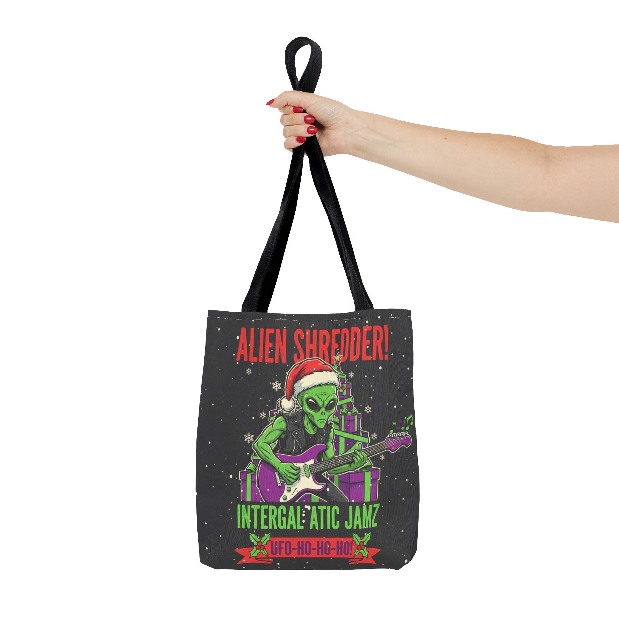 Alien Shredder Tote Bag — Intergalactic Jamz Christmas Guitar Gift