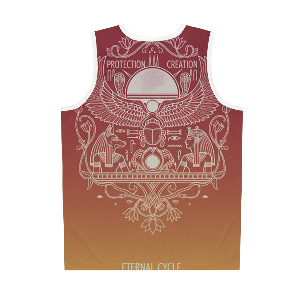 Eternal Cycle Egyptian Scarab Basketball Jersey Printify