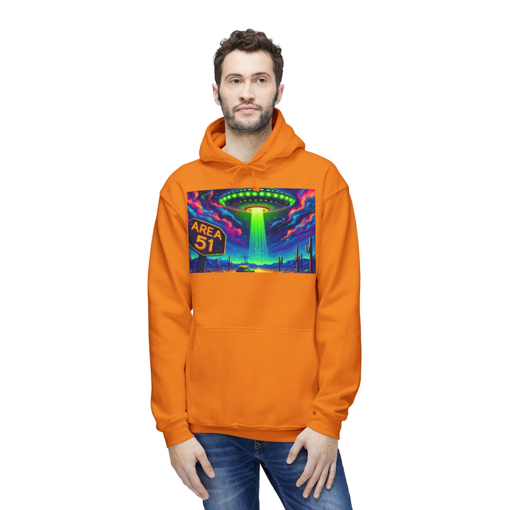 Alien Abduction Hoodie, Area 51 Graphic, Unisex Sweatshirt, Fun Gift for UFO Lovers, Cozy Outerwear, Conspiracy Themed Apparel