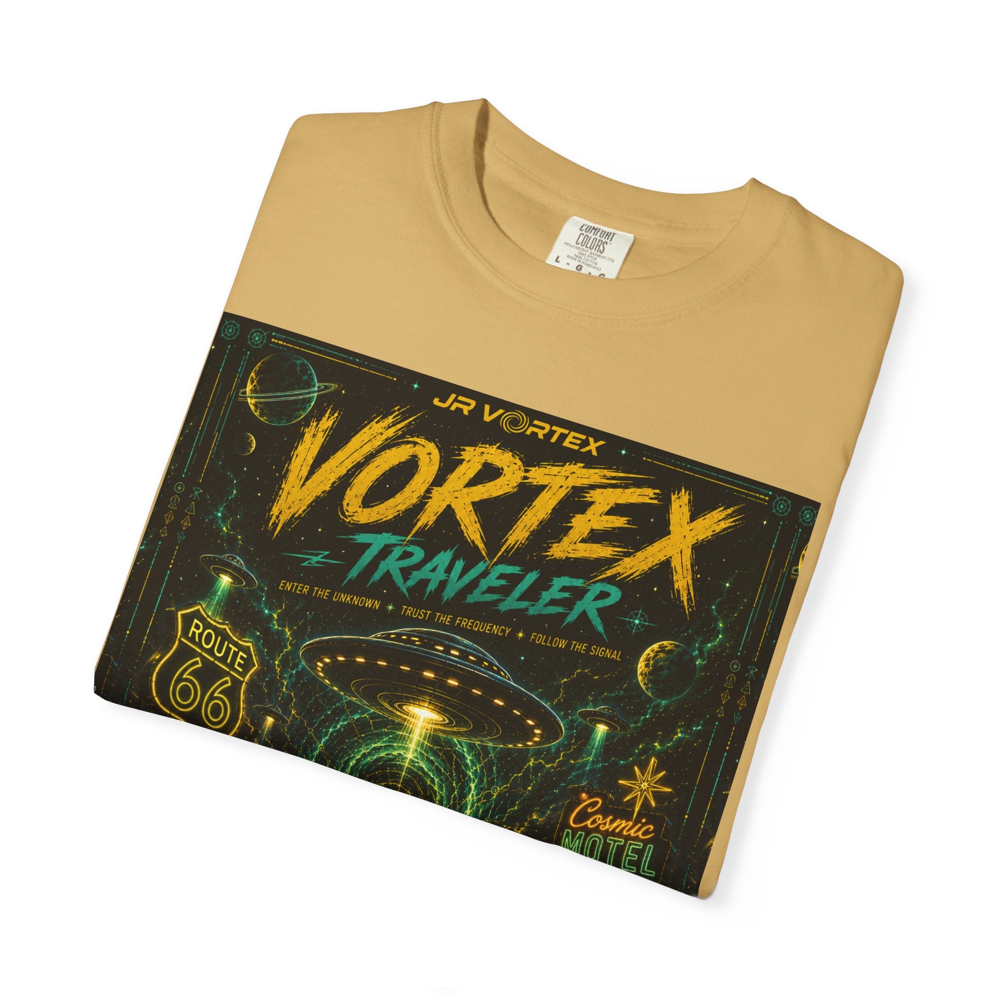 Vortex Traveler T-Shirt — Retro Sci‑Fi Roadtrip Graphic Tee