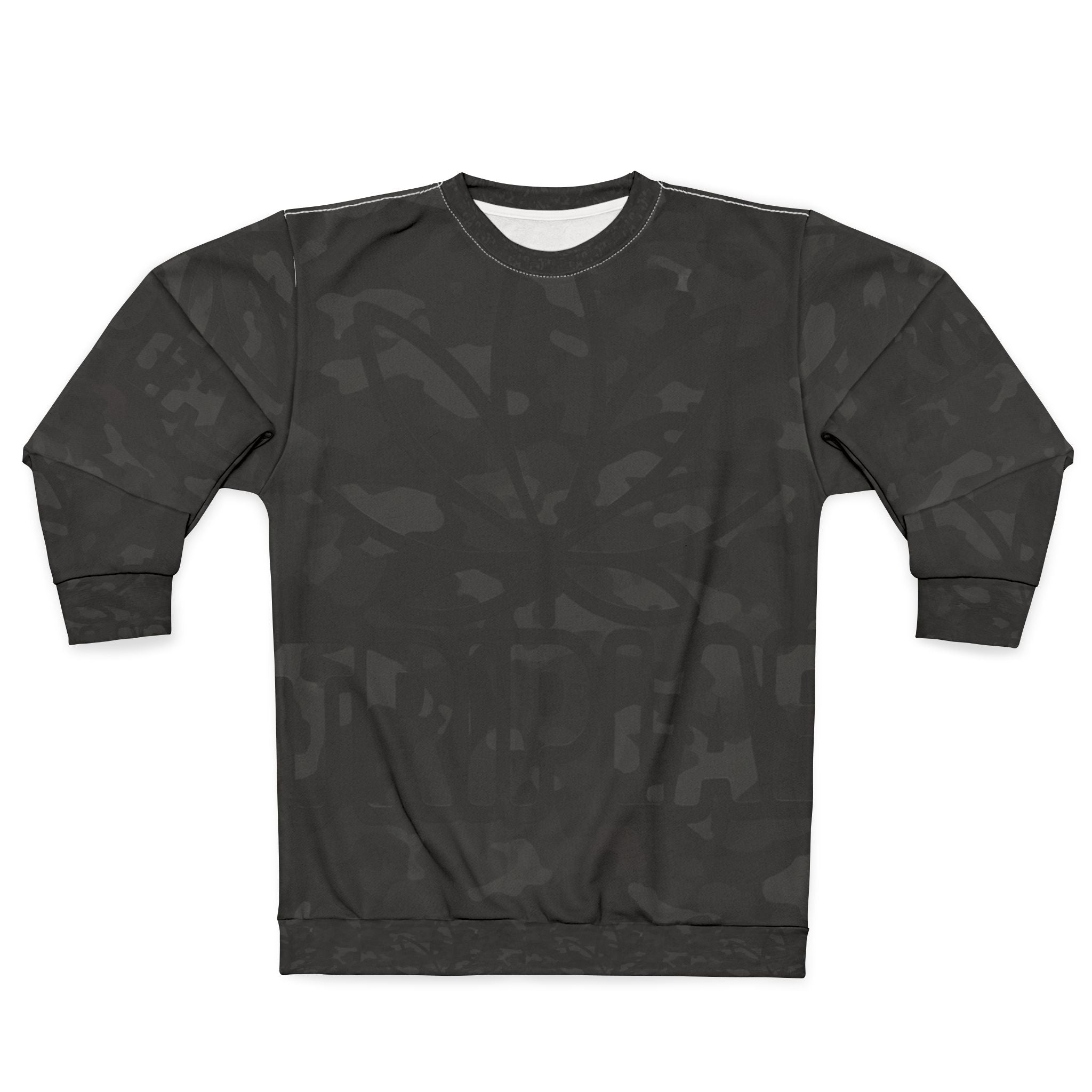 Camo Black All-Over Print Sweatshirt — Cozy Everyday Crewneck