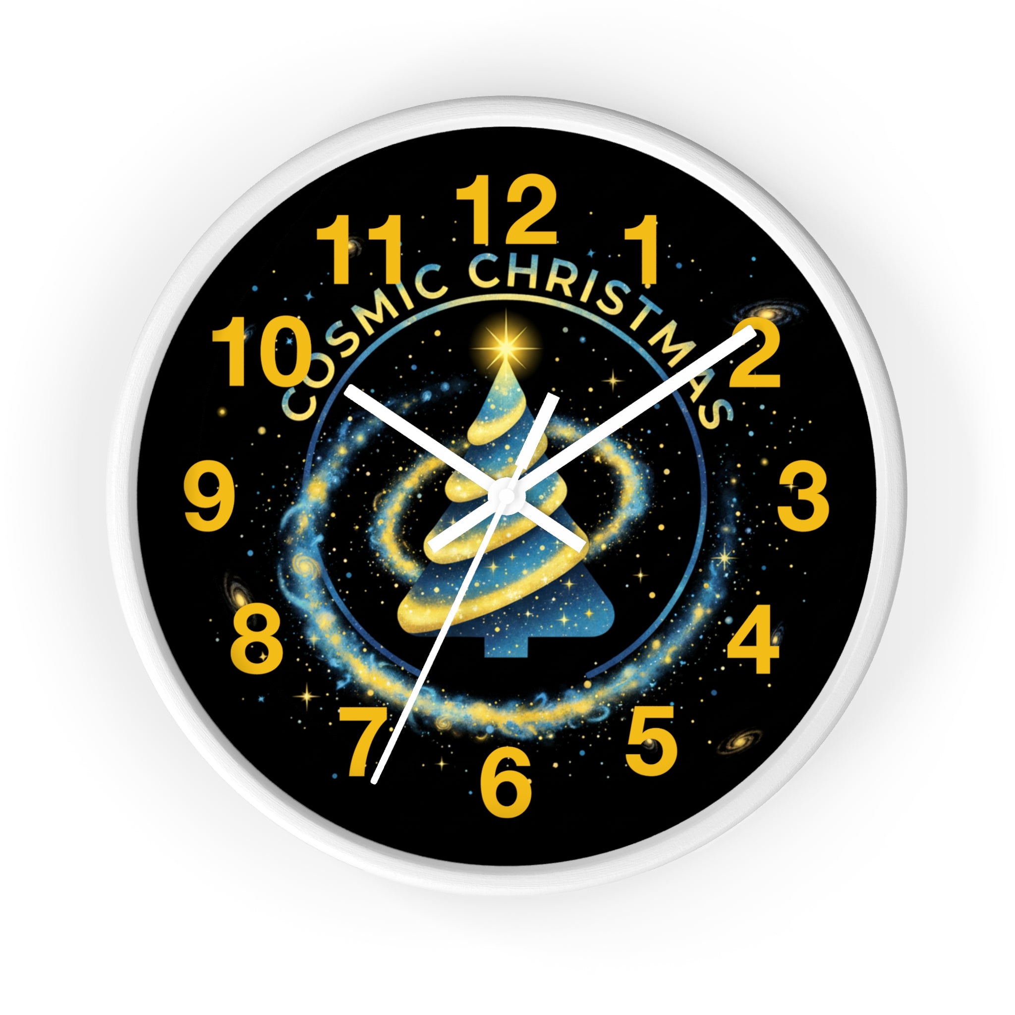 Cosmic Christmas Wall Clock — Glowing Galaxy Tree Holiday Decor❄️