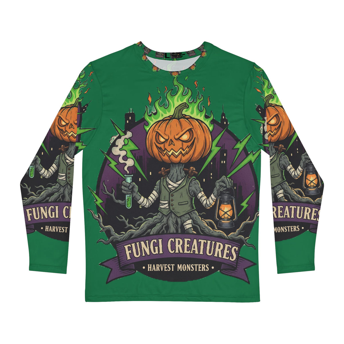 Fungi Creatures Halloween Long Sleeve Shirt – Harvest Monsters Fall Streetwear