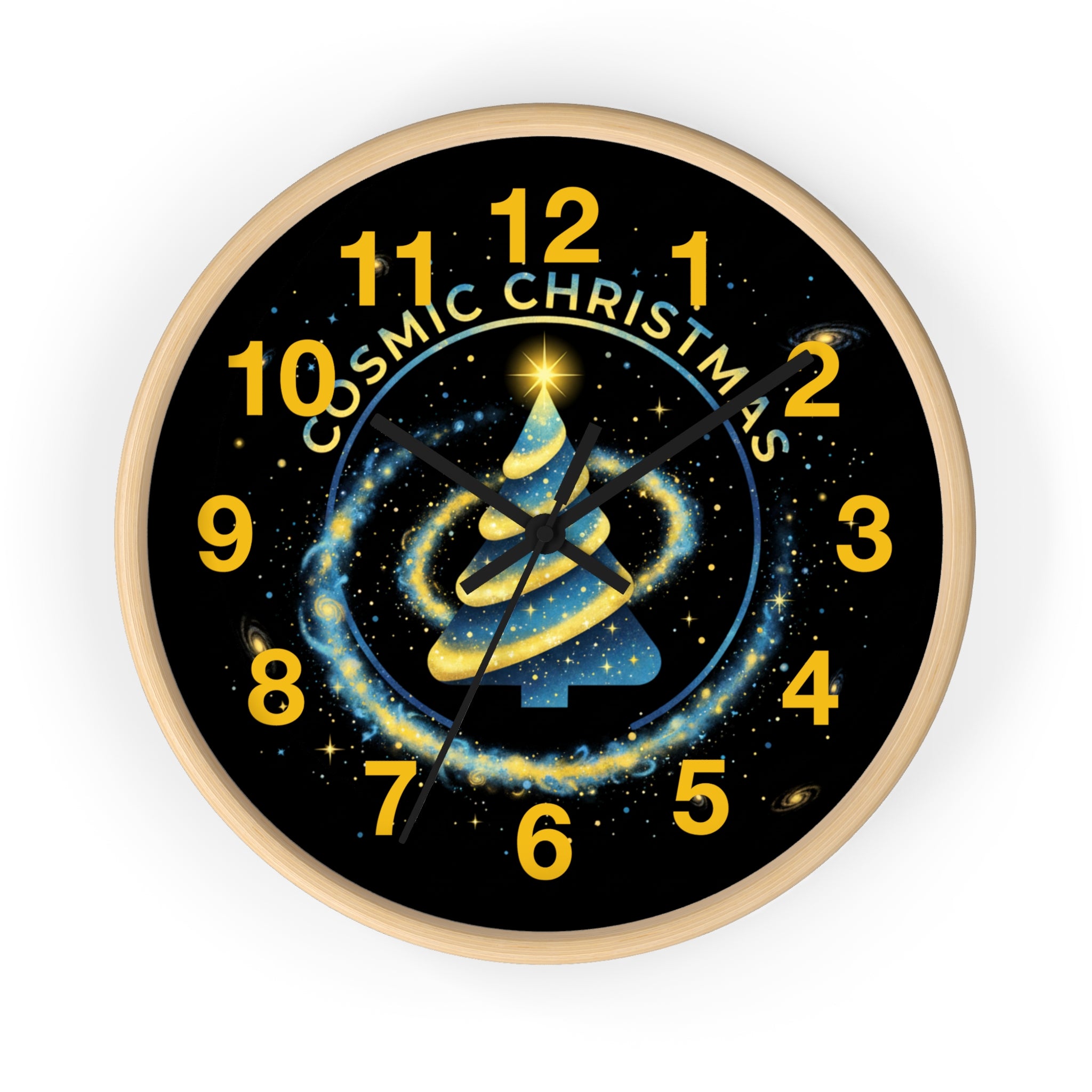 Cosmic Christmas Wall Clock — Glowing Galaxy Tree Holiday Decor❄️