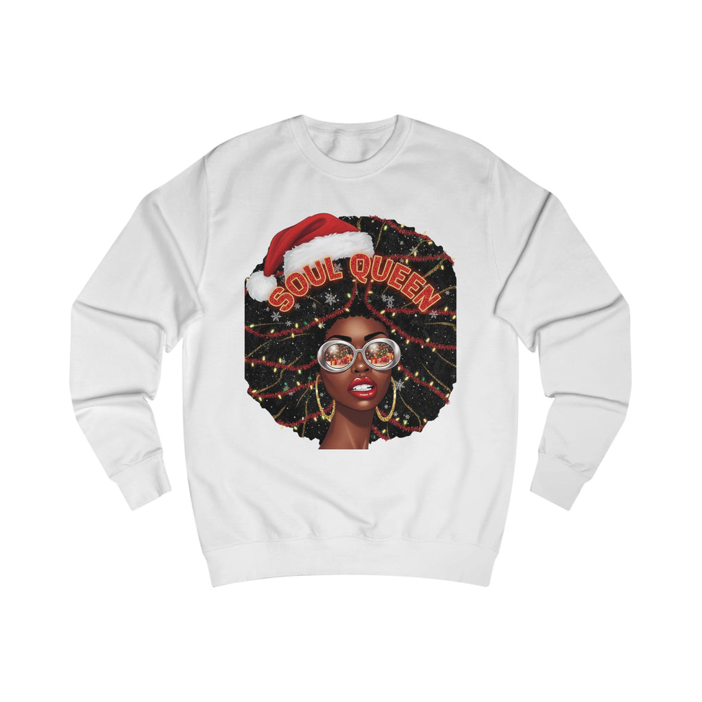 Soul Queen Sweatshirt — Black Christmas Afro Holiday Sweater