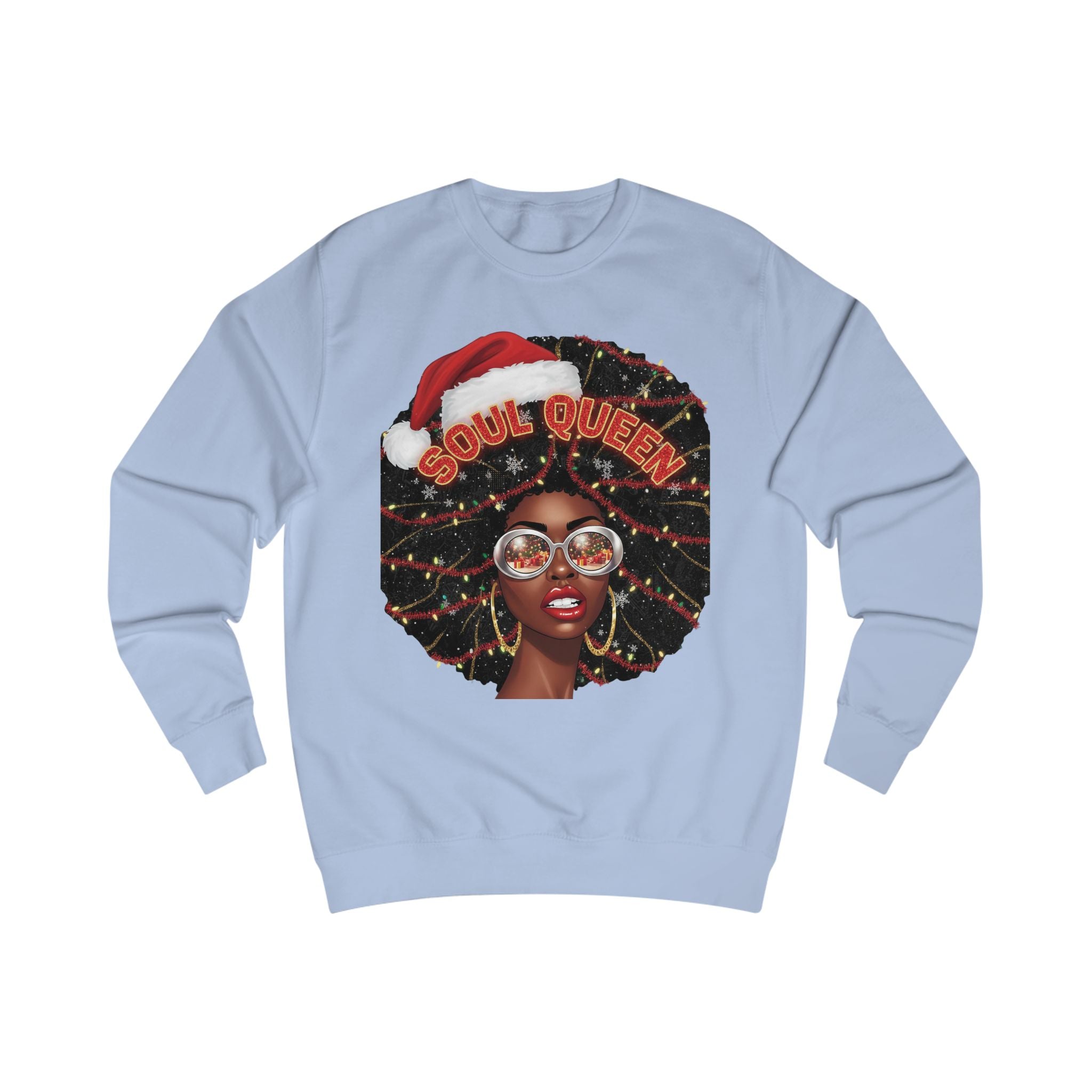 Soul Queen Sweatshirt — Black Christmas Afro Holiday Sweater