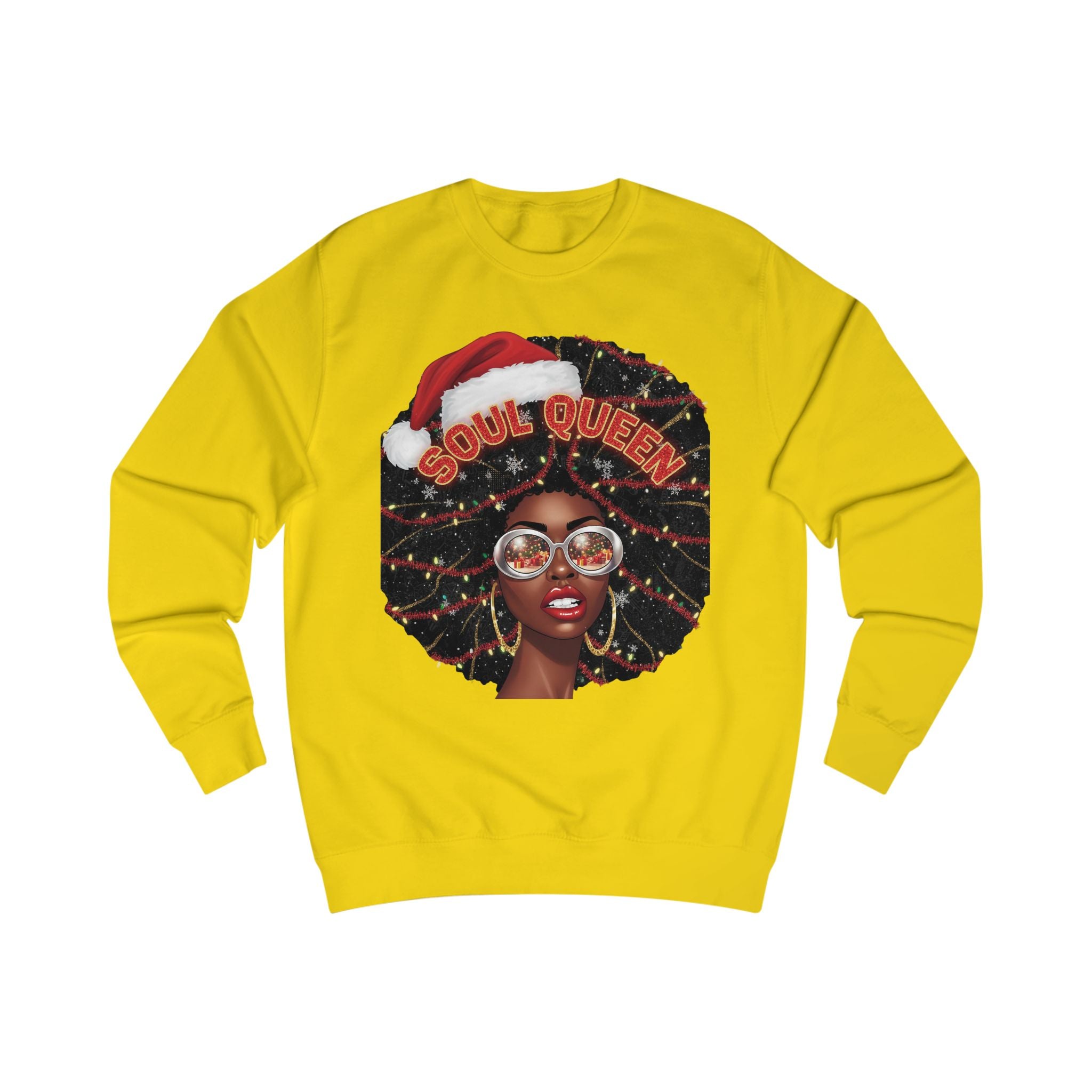 Soul Queen Sweatshirt — Black Christmas Afro Holiday Sweater