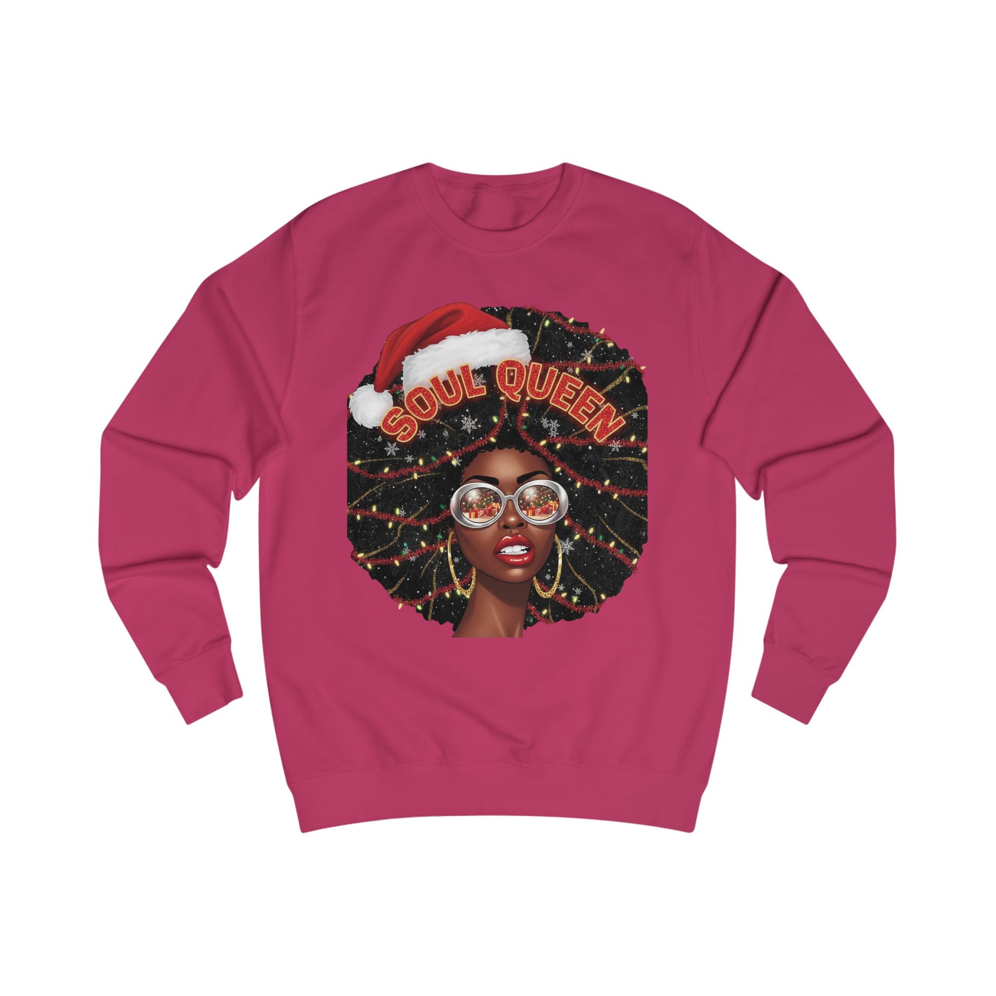 Soul Queen Sweatshirt — Black Christmas Afro Holiday Sweater