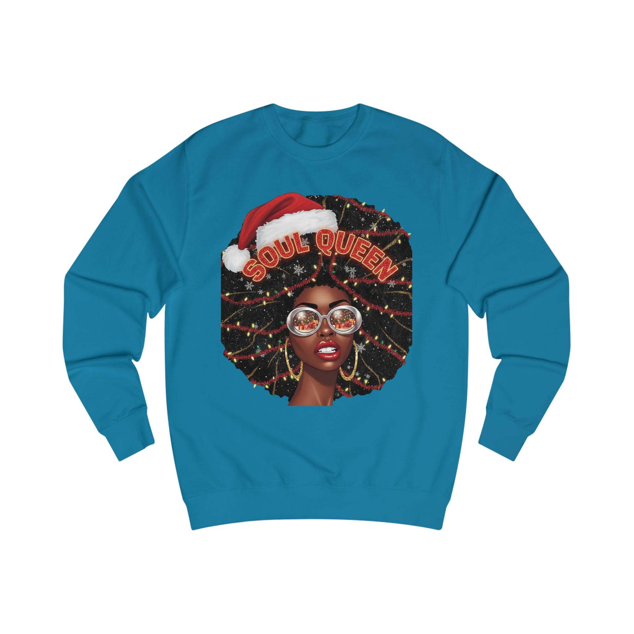 Soul Queen Sweatshirt — Black Christmas Afro Holiday Sweater