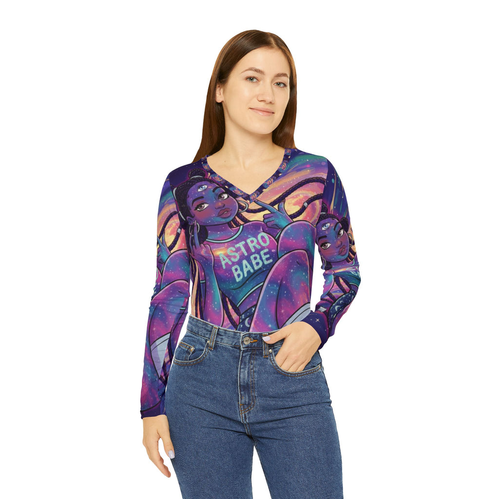 Women's Long Sleeve V-neck Shirt (AOP)
