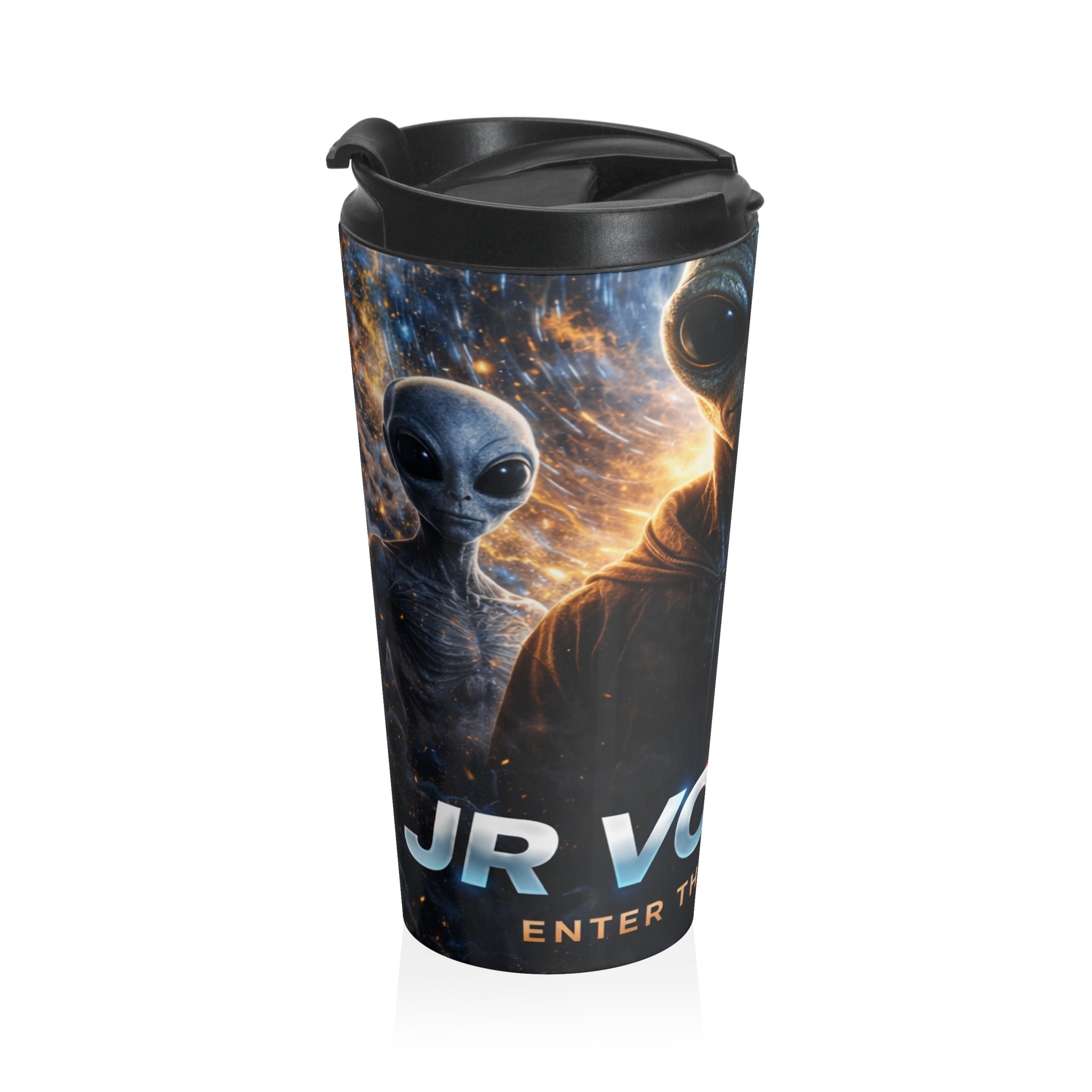 Alien Vortex Stainless Steel Travel Mug — Sci‑Fi Extraterrestrial Design