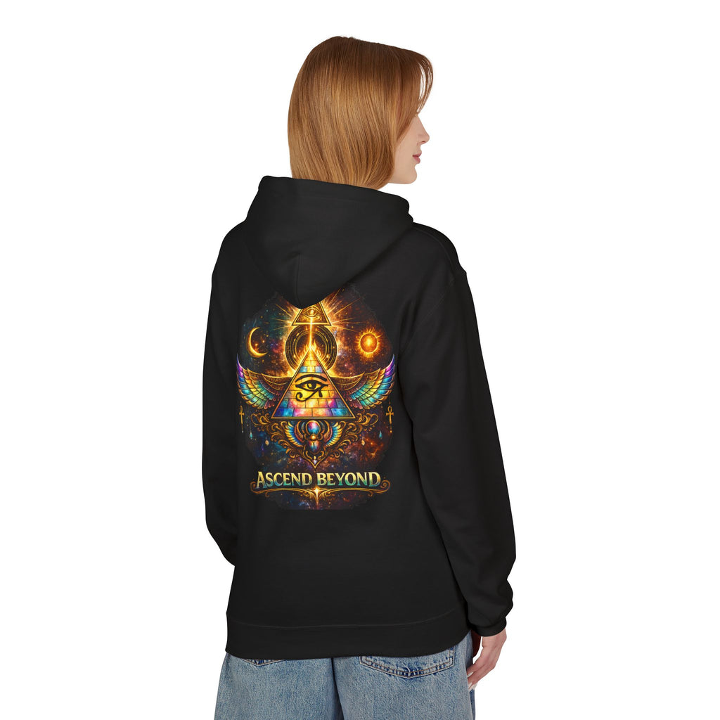 Ascend Beyond Hoodie — Mystic Eye Pyramid Graphic Hoodie Printify