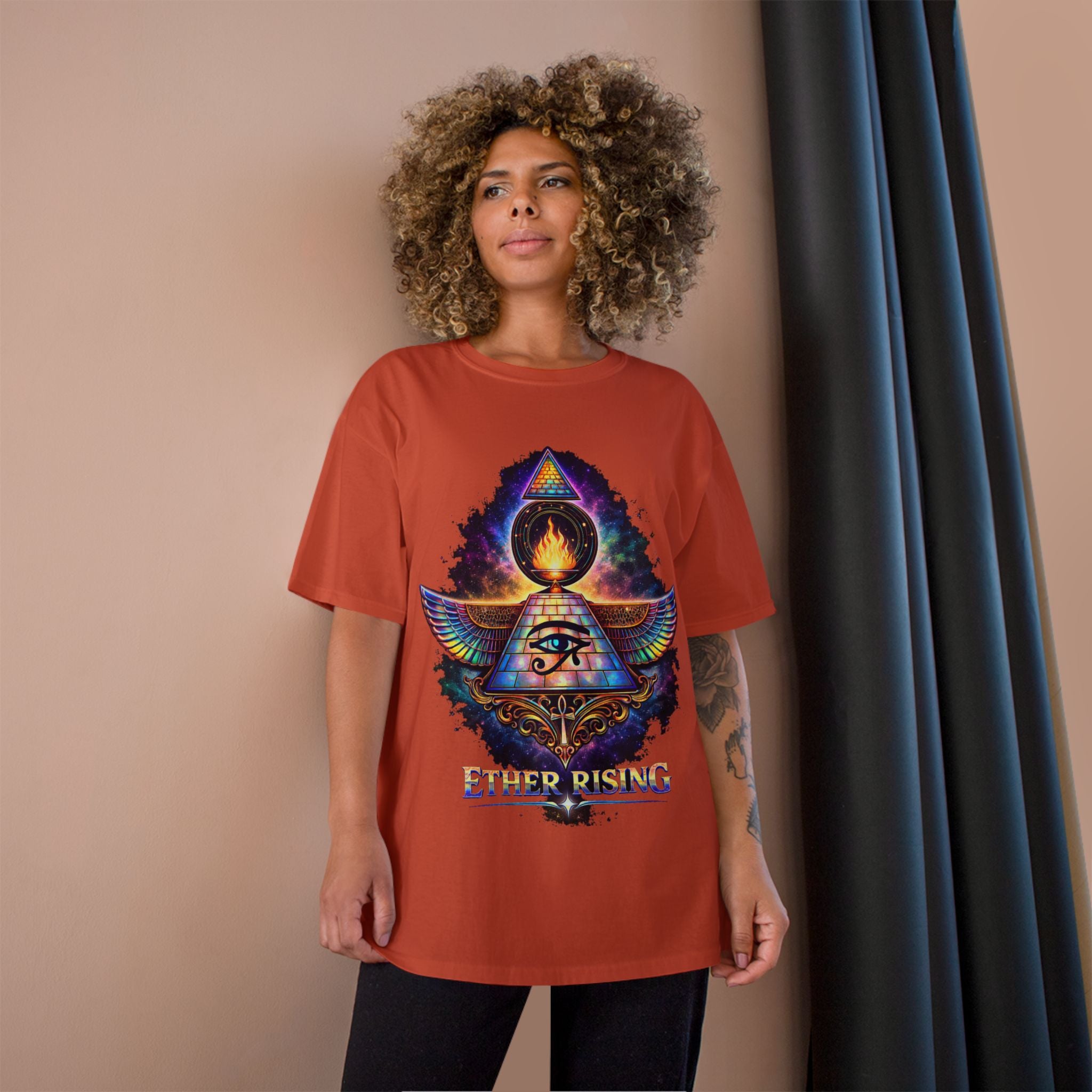 Ether Rising T-Shirt — Mystic All-Seeing Eye Graphic Tee Printify