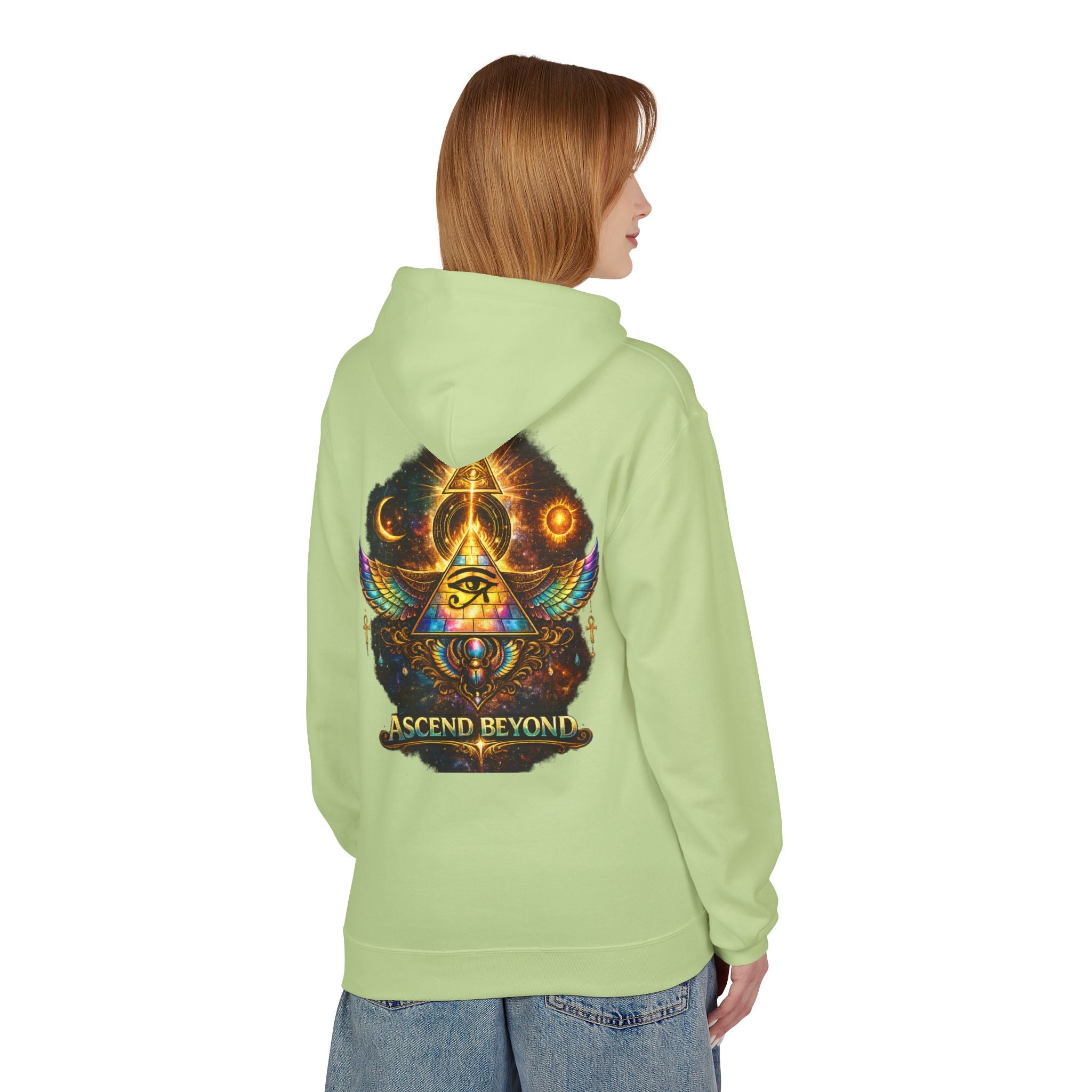 Ascend Beyond Hoodie — Mystic Eye Pyramid Graphic Hoodie Printify