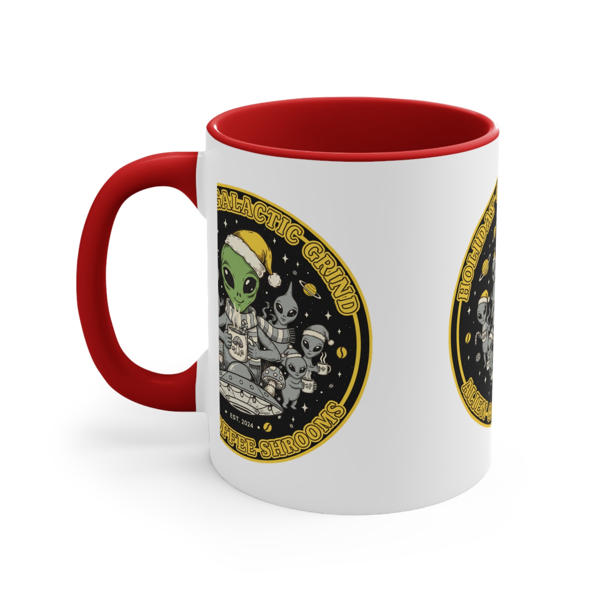 Galactic Alien Coffee Mug — 'Holidays Galactic Grind' Cute Space Alien Holiday Mug 🎄☕️