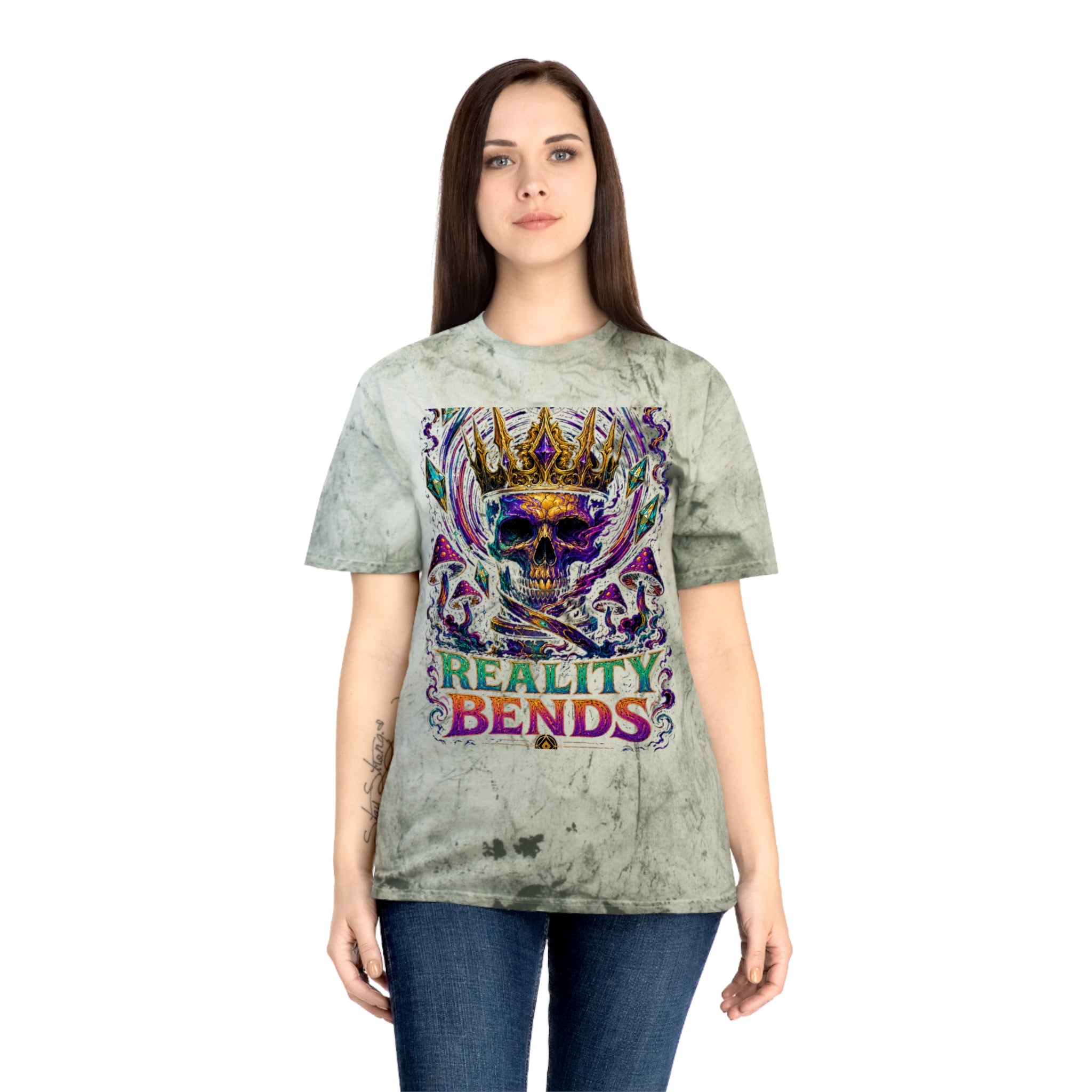 Reality Bends Skull Tee — Psychedelic Tie-Dye Graphic T-Shirt