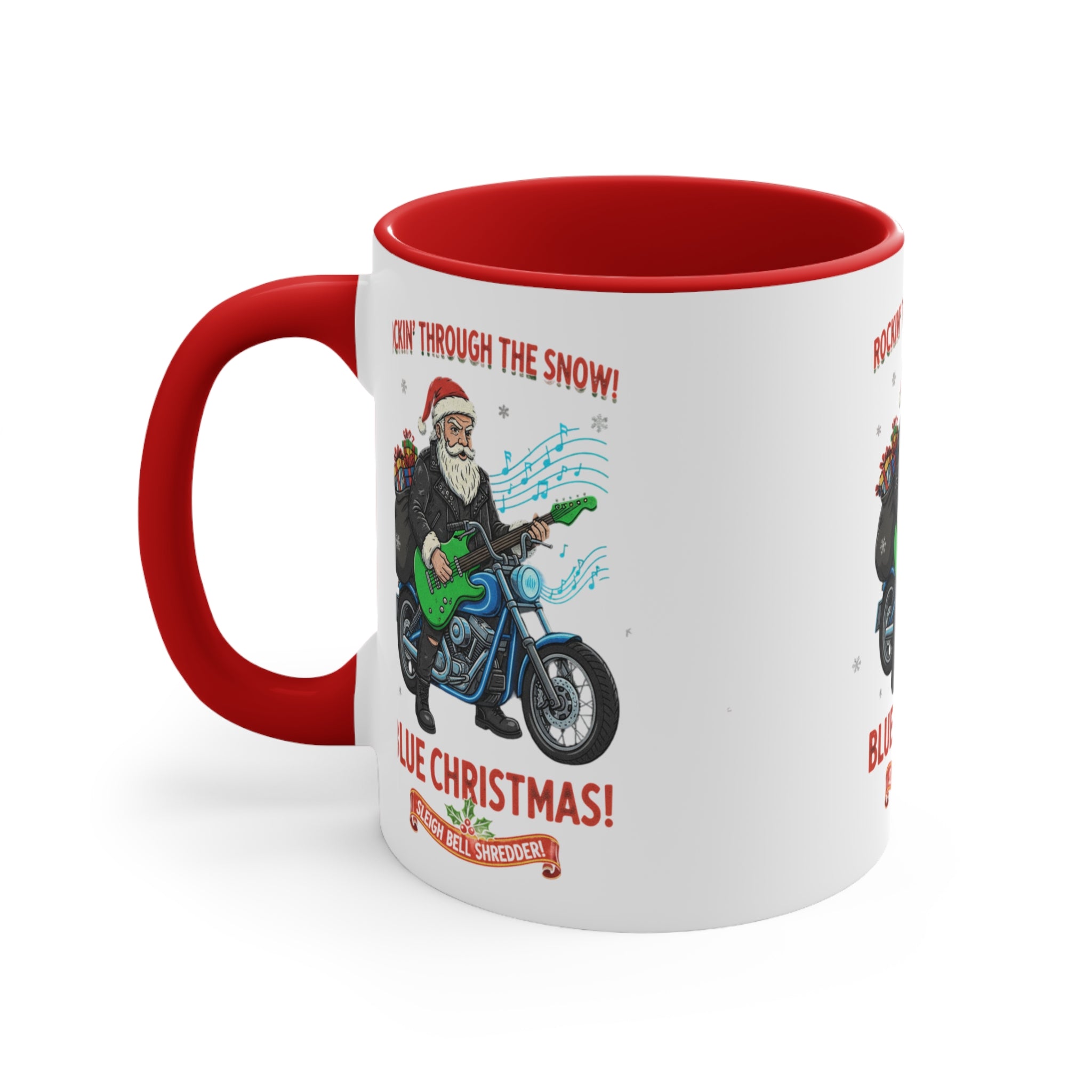 11oz Custom Accent Mug With Blue White Green White Red White Pink White