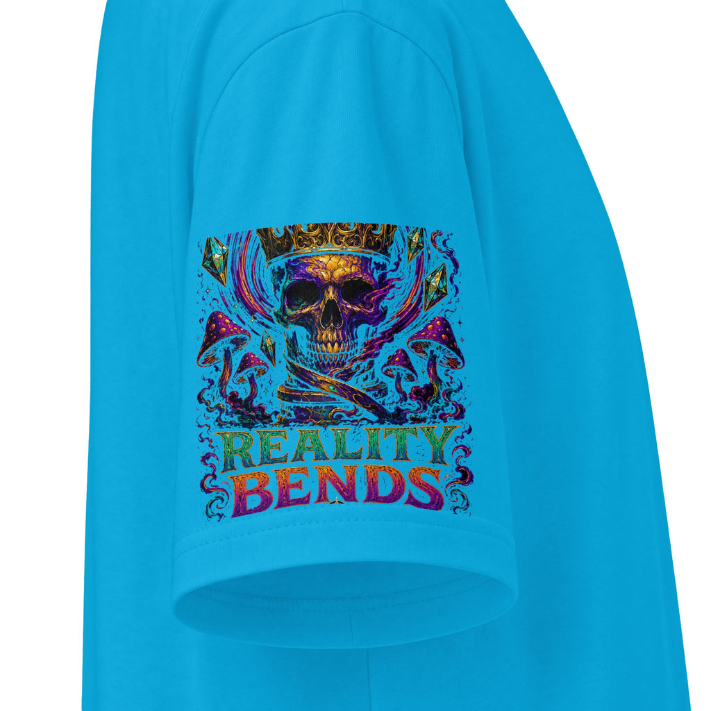 Psychedelic "Reality Bends" Graphic T-Shirt — Alien Eye & Crown Skull Tee