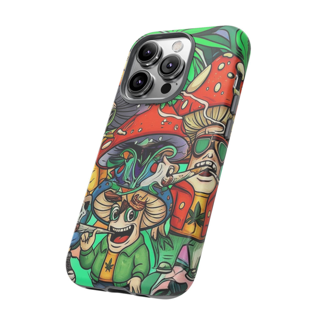 Vibrant Phone Case Featuring Funky Mushroom Art, Tough Cases, Trendy Accessories, Unique Gifts, Eclectic Style, Phone Protection Printify