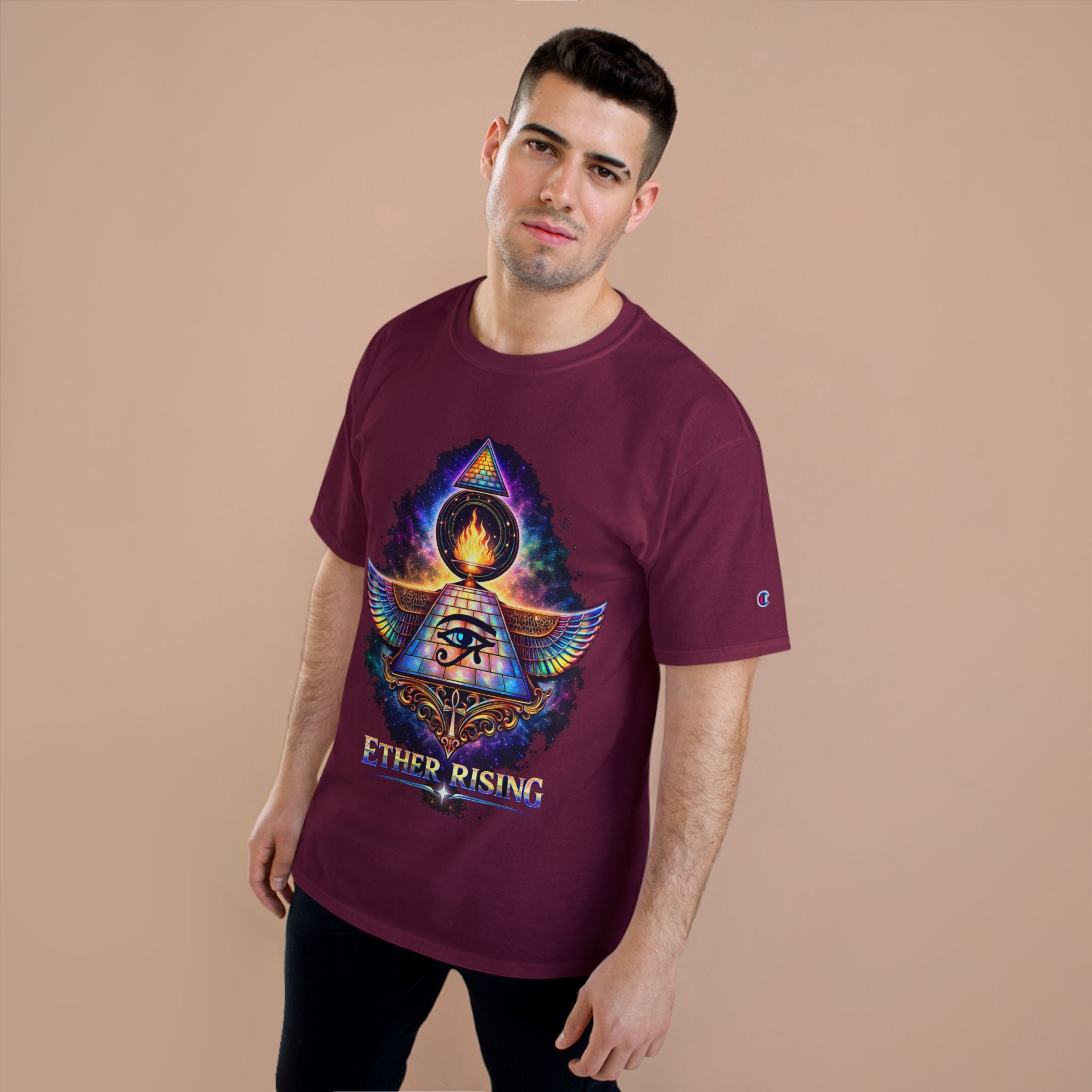 Ether Rising T-Shirt — Mystic All-Seeing Eye Graphic Tee Printify