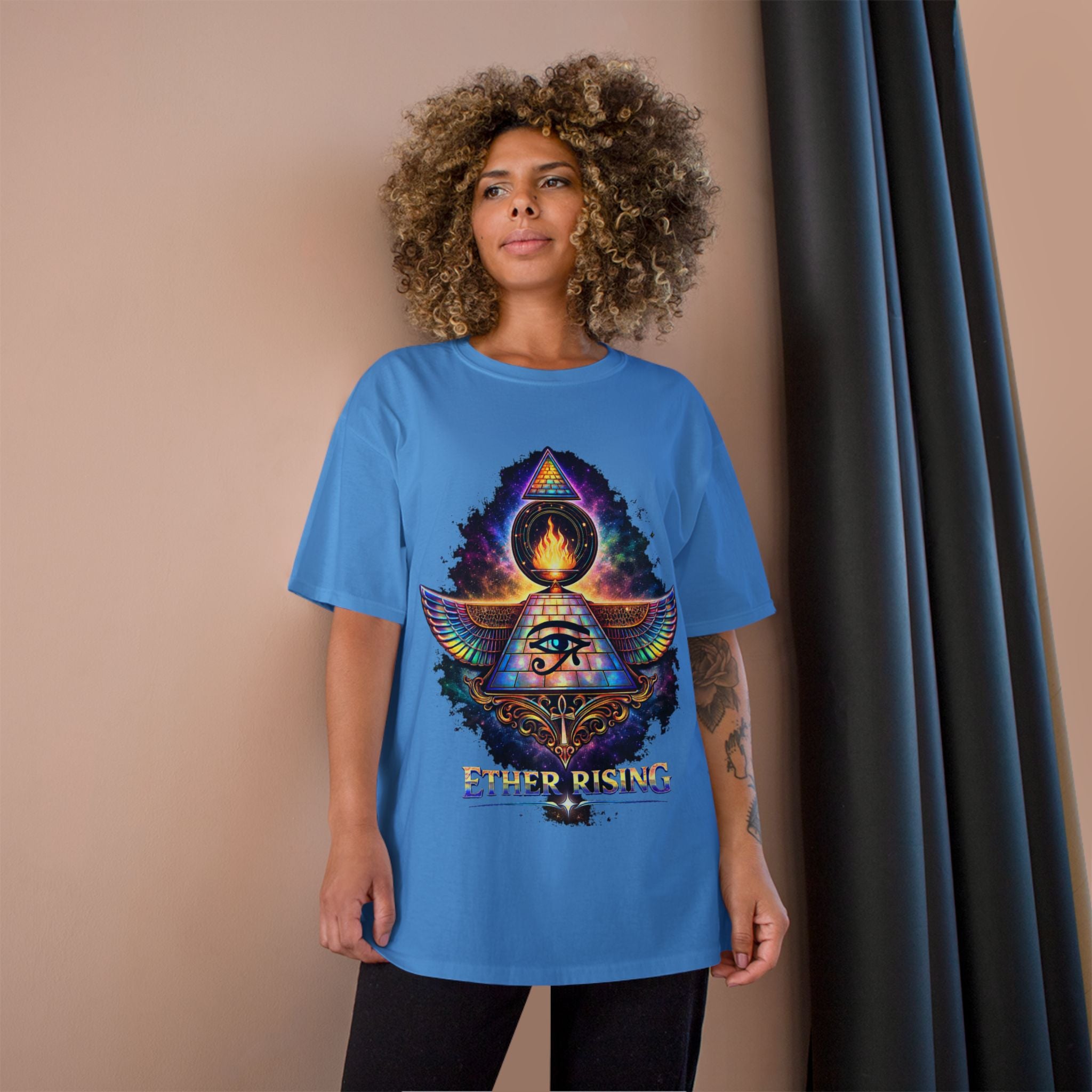 Ether Rising T-Shirt — Mystic All-Seeing Eye Graphic Tee Printify