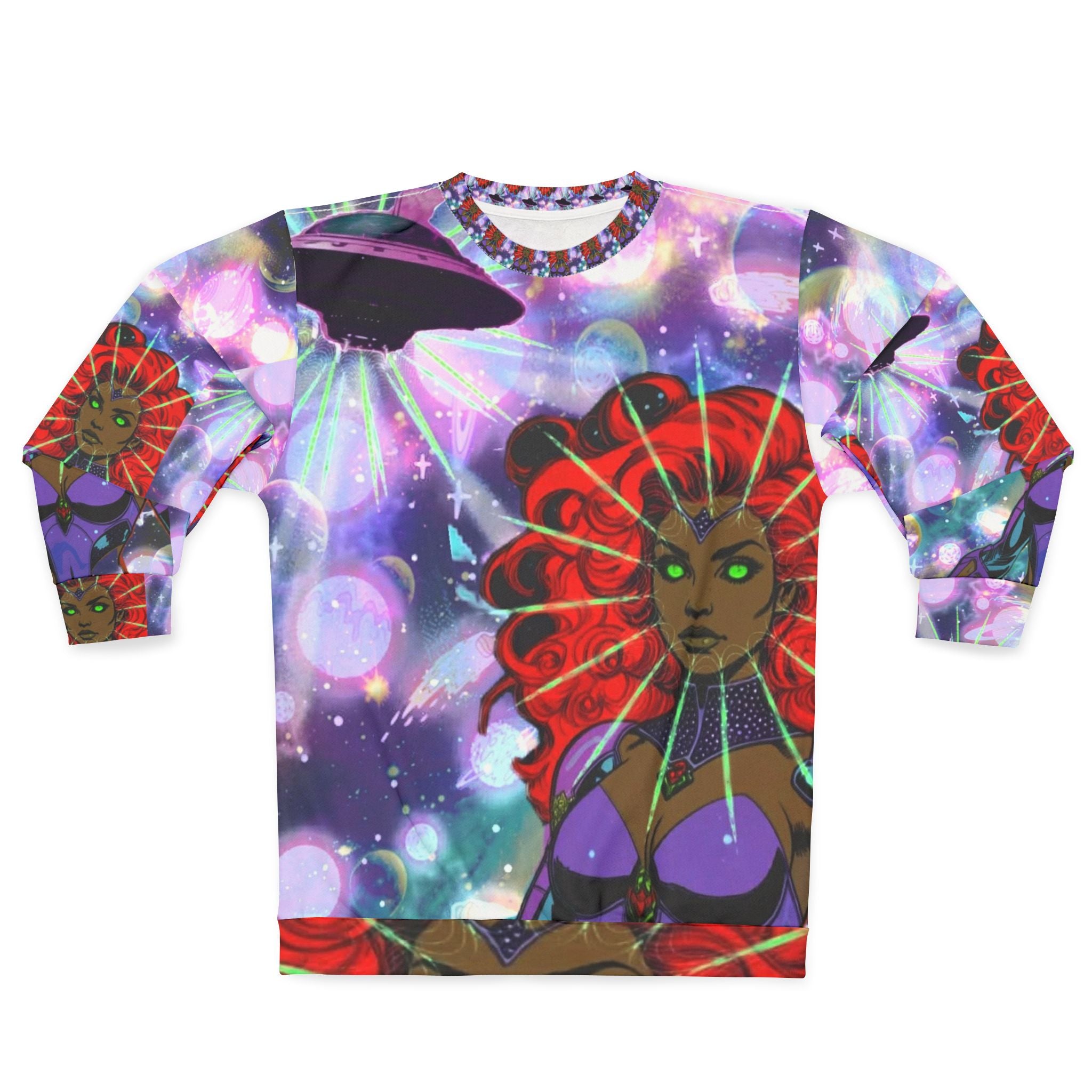 Galactic Neon Goddess Sweatshirt