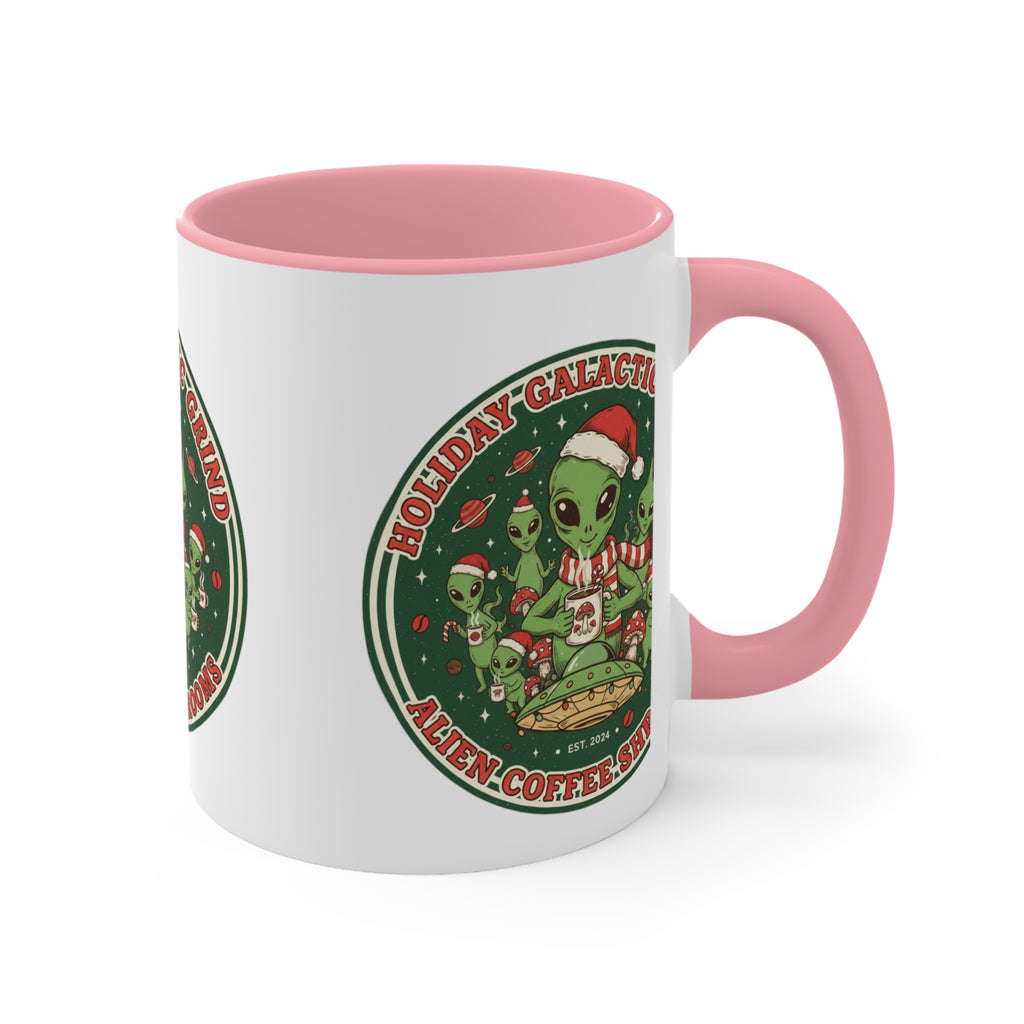 Holiday Galactic Grind Coffee Mug — Alien Coffee Shop Christmas Accent Mug☕️❄️