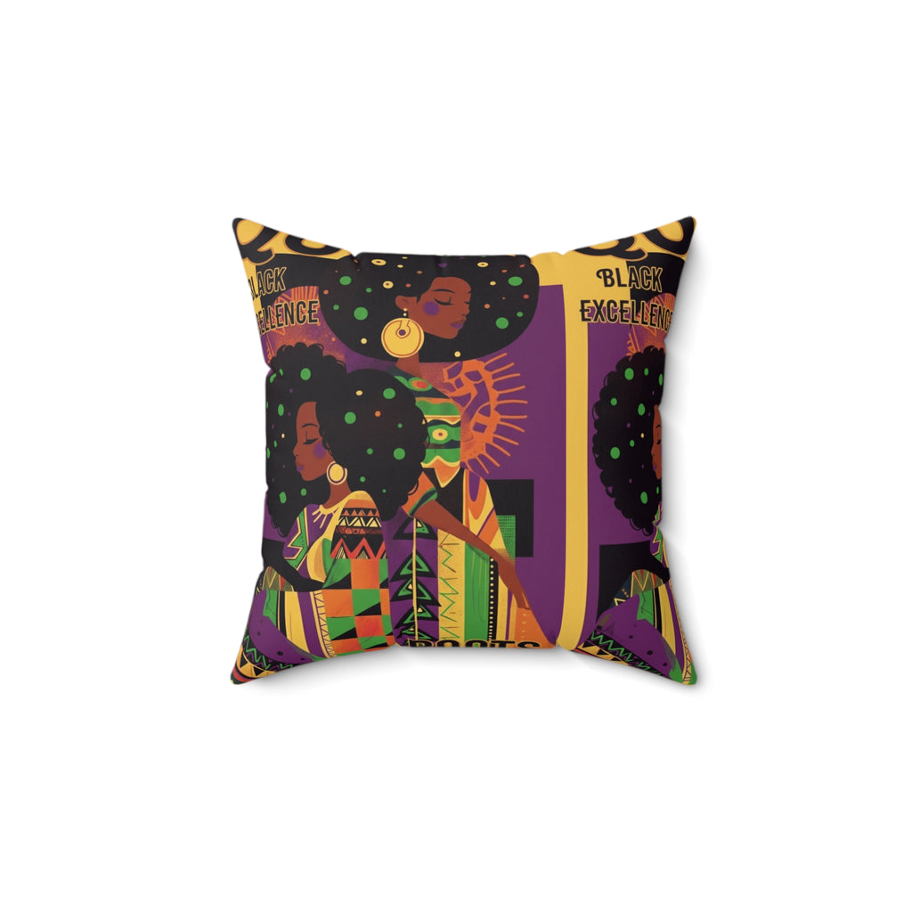 Black Excellence Afrocentric Decorative Pillow — African Pride Throw Cushion