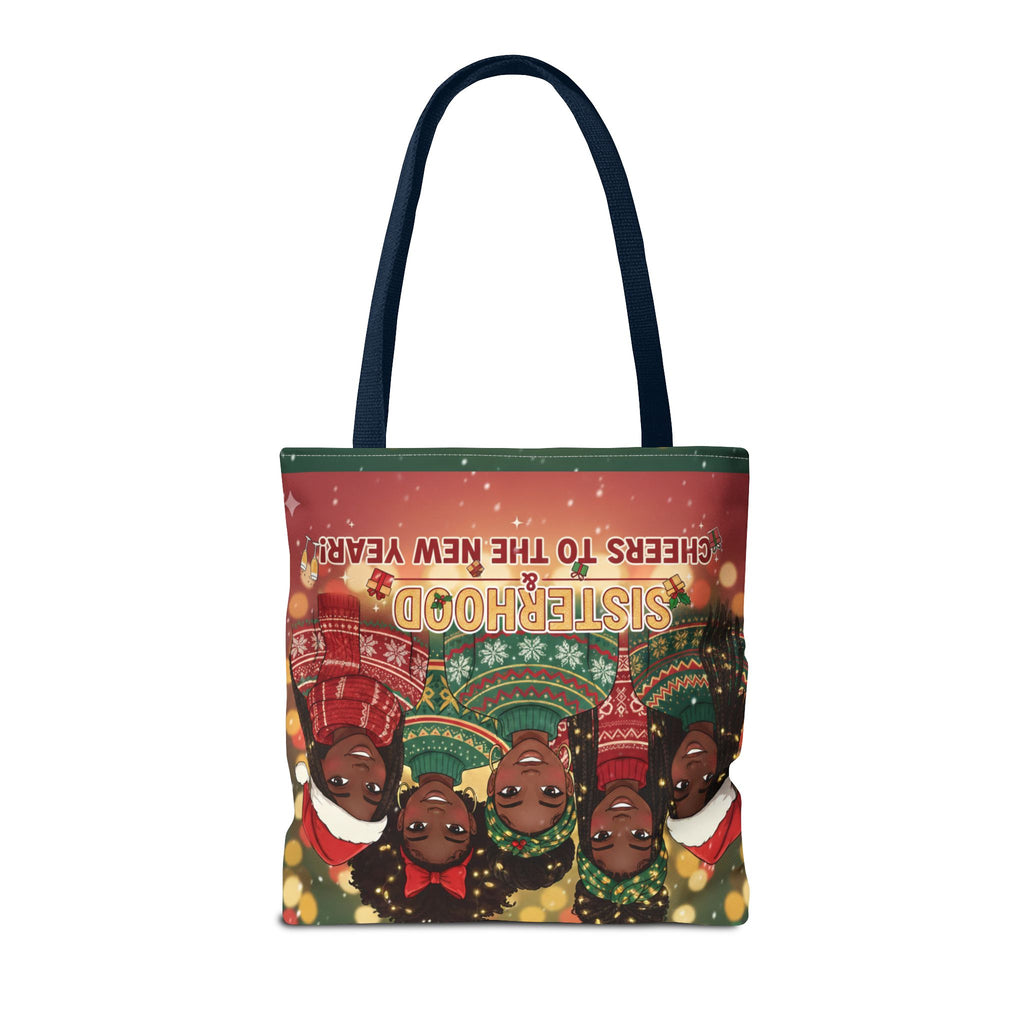 Sisterhood Holiday Tote Bag — “Cheers to the New Year!” Christmas Market Bag