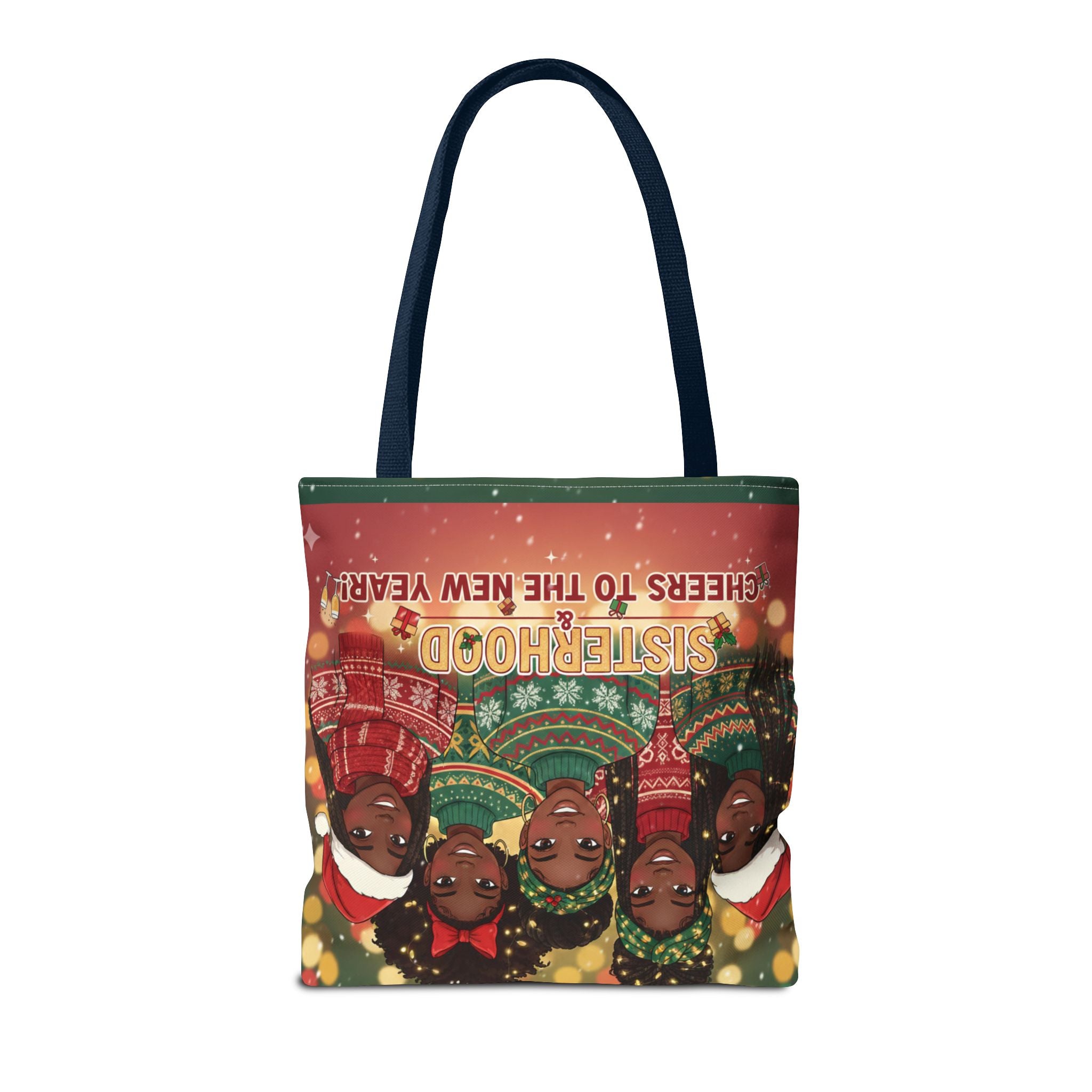 Sisterhood Holiday Tote Bag — “Cheers to the New Year!” Christmas Market Bag