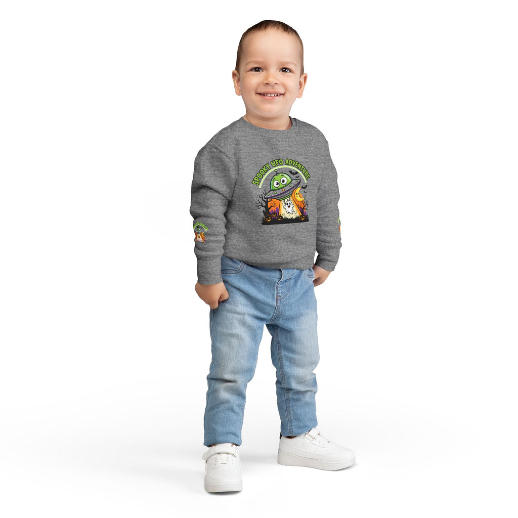 Spooky Alien Adventure Toddler Sweatshirt | Halloween Costume, Kids' Sweatshirt, Fun Apparel, Trick or Treat, Toddler Outfit