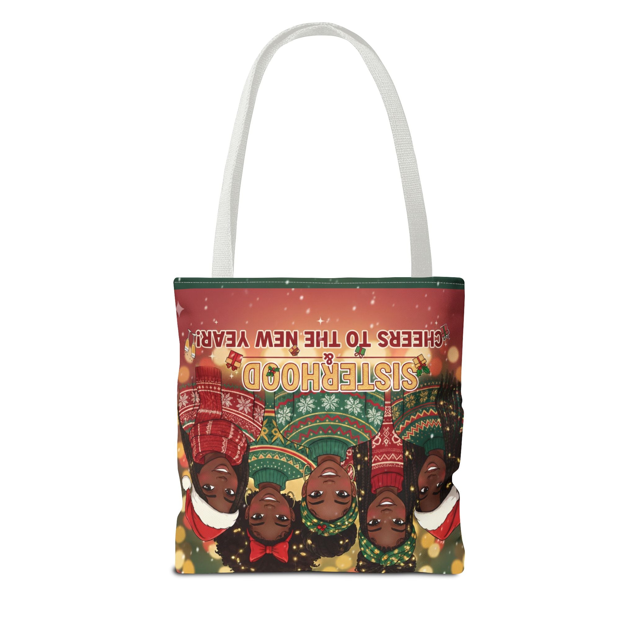 Sisterhood Holiday Tote Bag — “Cheers to the New Year!” Christmas Market Bag