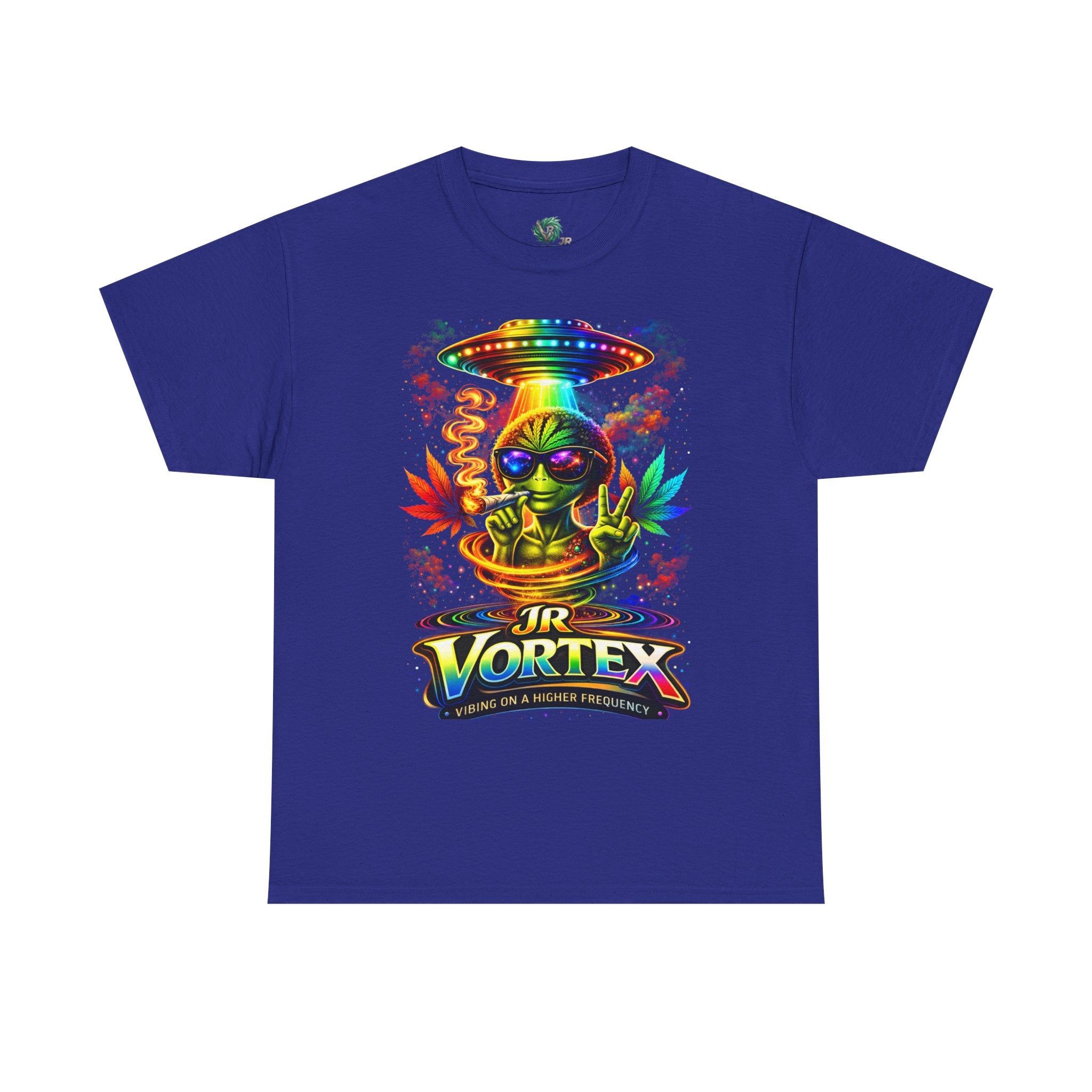 JR Vortex Alien UFO Tee – Psychedelic Cannabis Streetwear T-Shirt | Vibing on a Higher Frequency