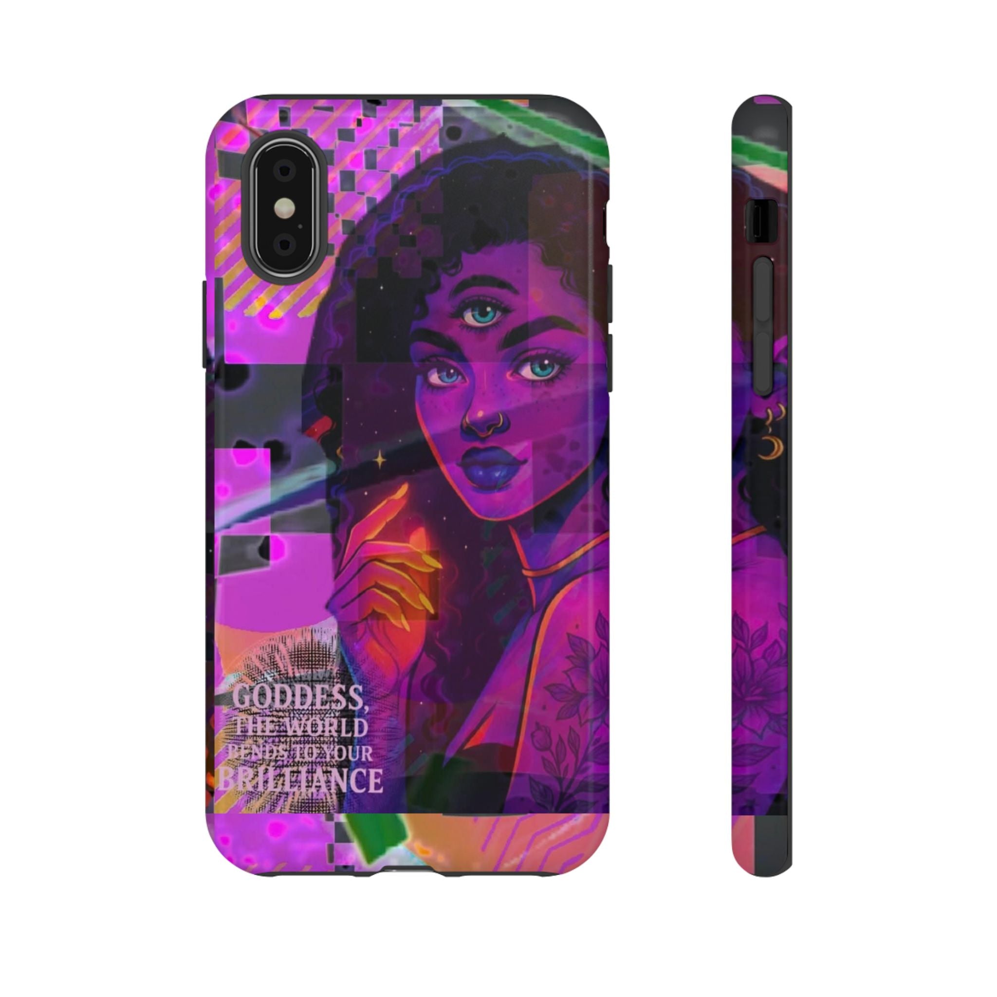 Third-Eye Goddess Phone Case — Neon Psychic Art iPhone Cover