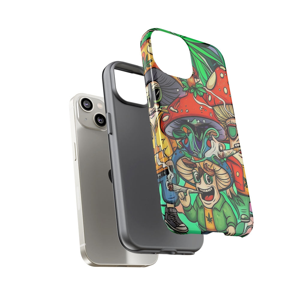 Vibrant Phone Case Featuring Funky Mushroom Art, Tough Cases, Trendy Accessories, Unique Gifts, Eclectic Style, Phone Protection Printify